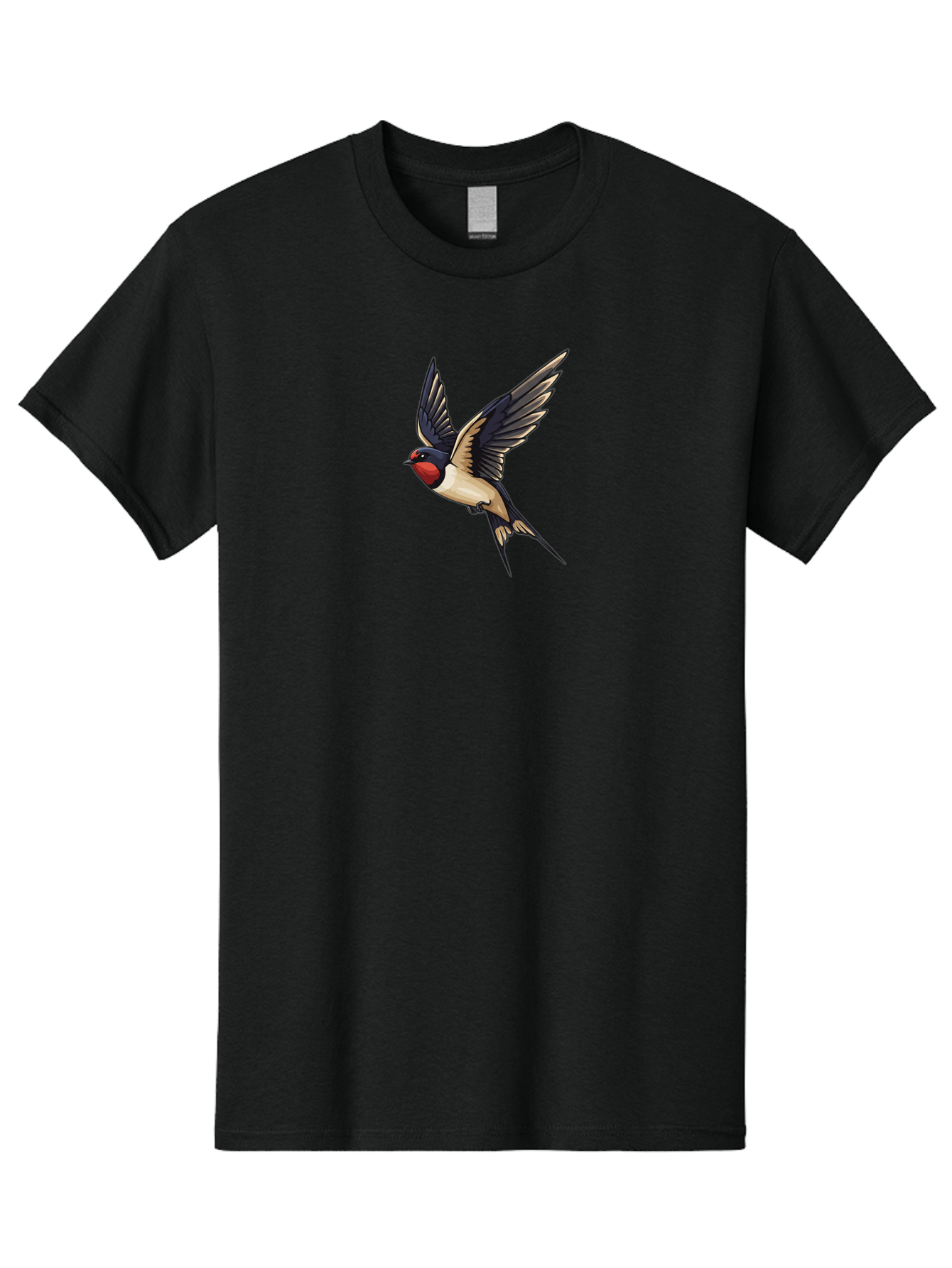 Swallow-Bird Men'S Graphic Tee, 100% Cotton, Comfortable Casual Summer Wear, Machine Washable, Swallow Bird In Flight, Bird Flying, Black And White Bird, Red Face Bird, Wingspan, Bird Species, Wildlife Illustration, Nature Art Bae294 4