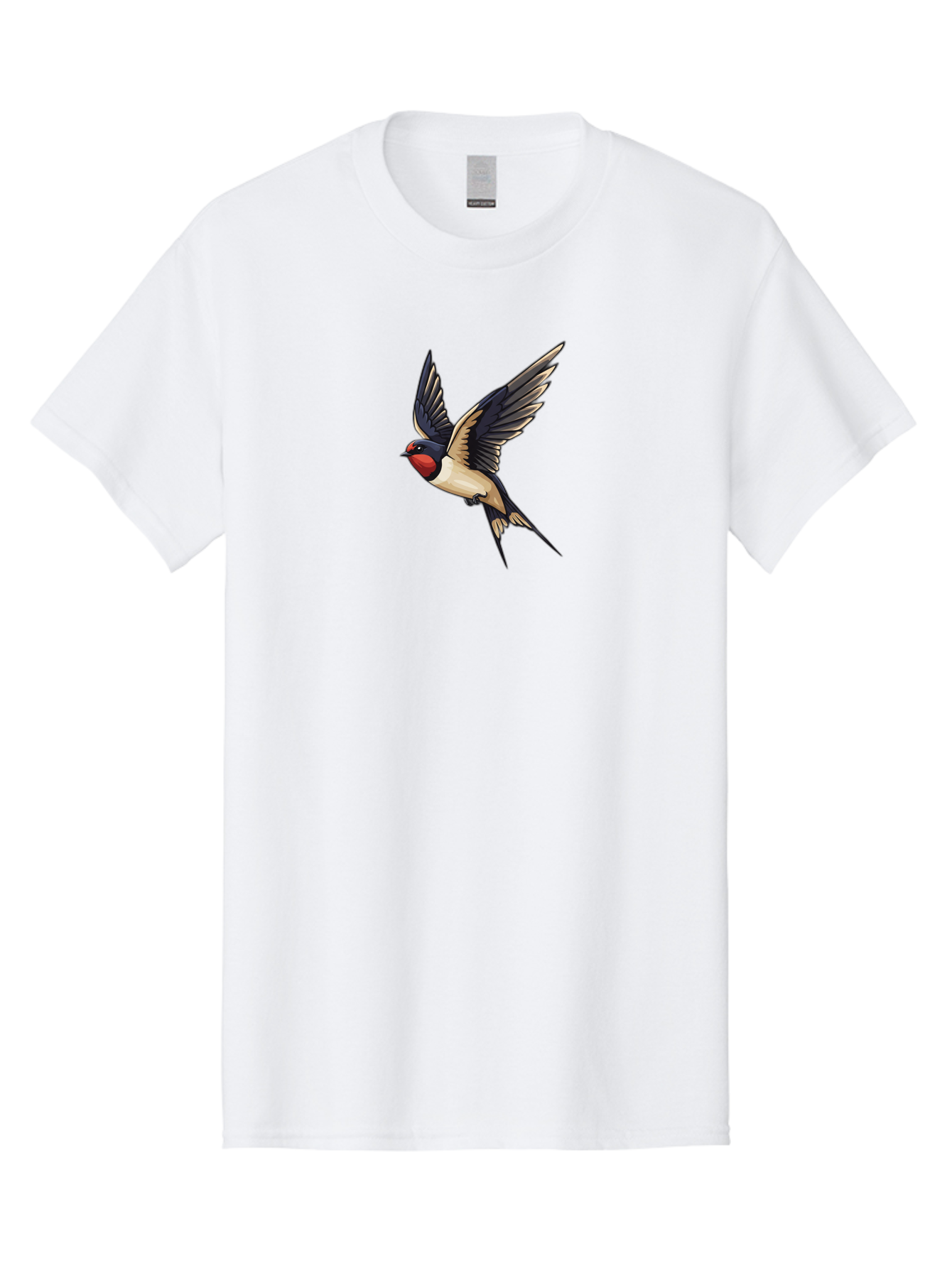 Swallow-Bird Men'S Graphic Tee, 100% Cotton, Comfortable Casual Summer Wear, Machine Washable, Swallow Bird In Flight, Bird Flying, Black And White Bird, Red Face Bird, Wingspan, Bird Species, Wildlife Illustration, Nature Art Bae294 8