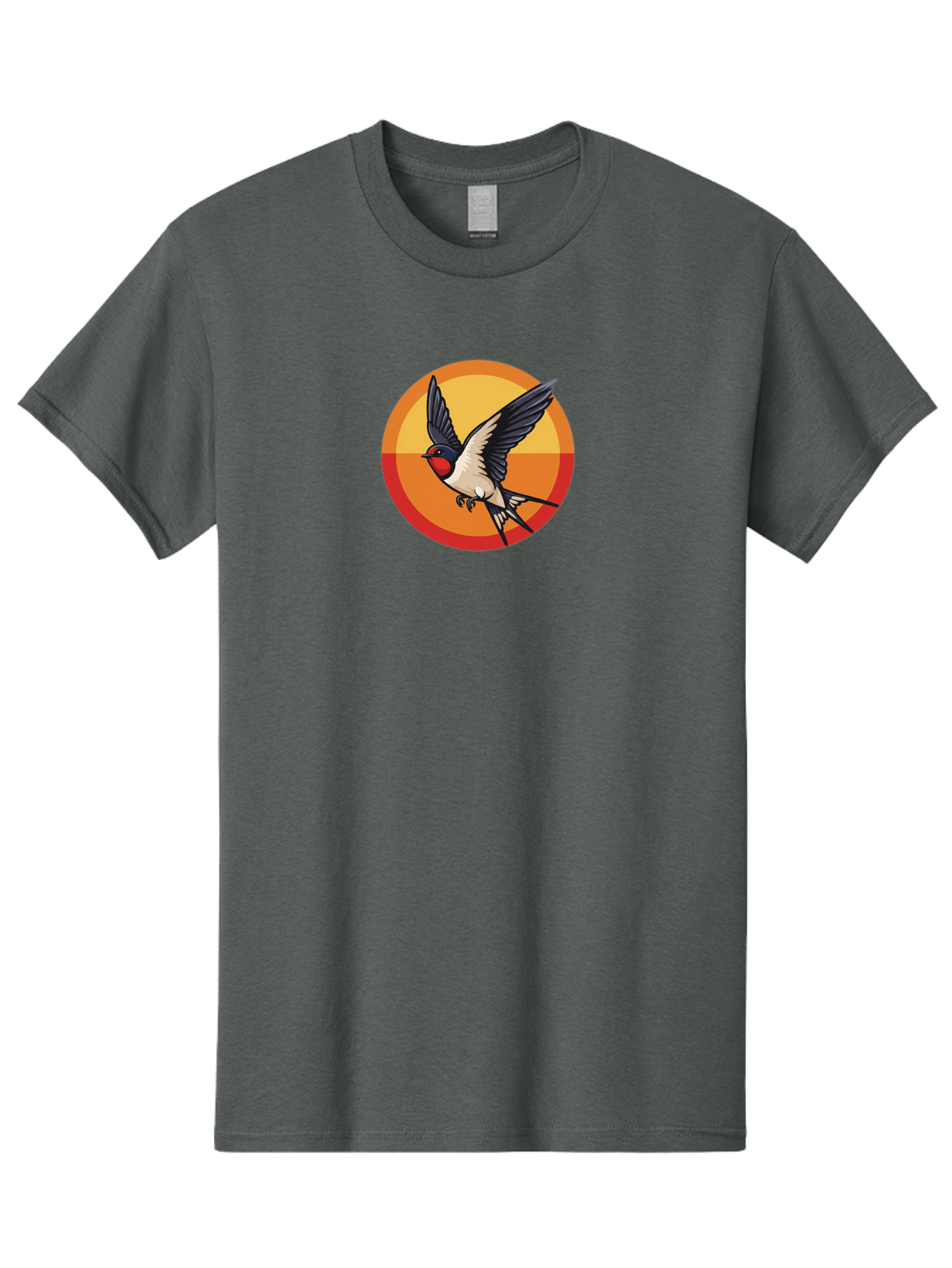 Swallow-In-Flight-2 Men'S Graphic Tee, 100% Cotton, Comfortable Casual Summer Wear, Machine Washable, Swallow Bird, Flying Bird, Bird In Flight, Cartoon Illustration, Vibrant Colors, Dynamic Movement, Wildlife Artwork, Birdwatching, Bae297 4