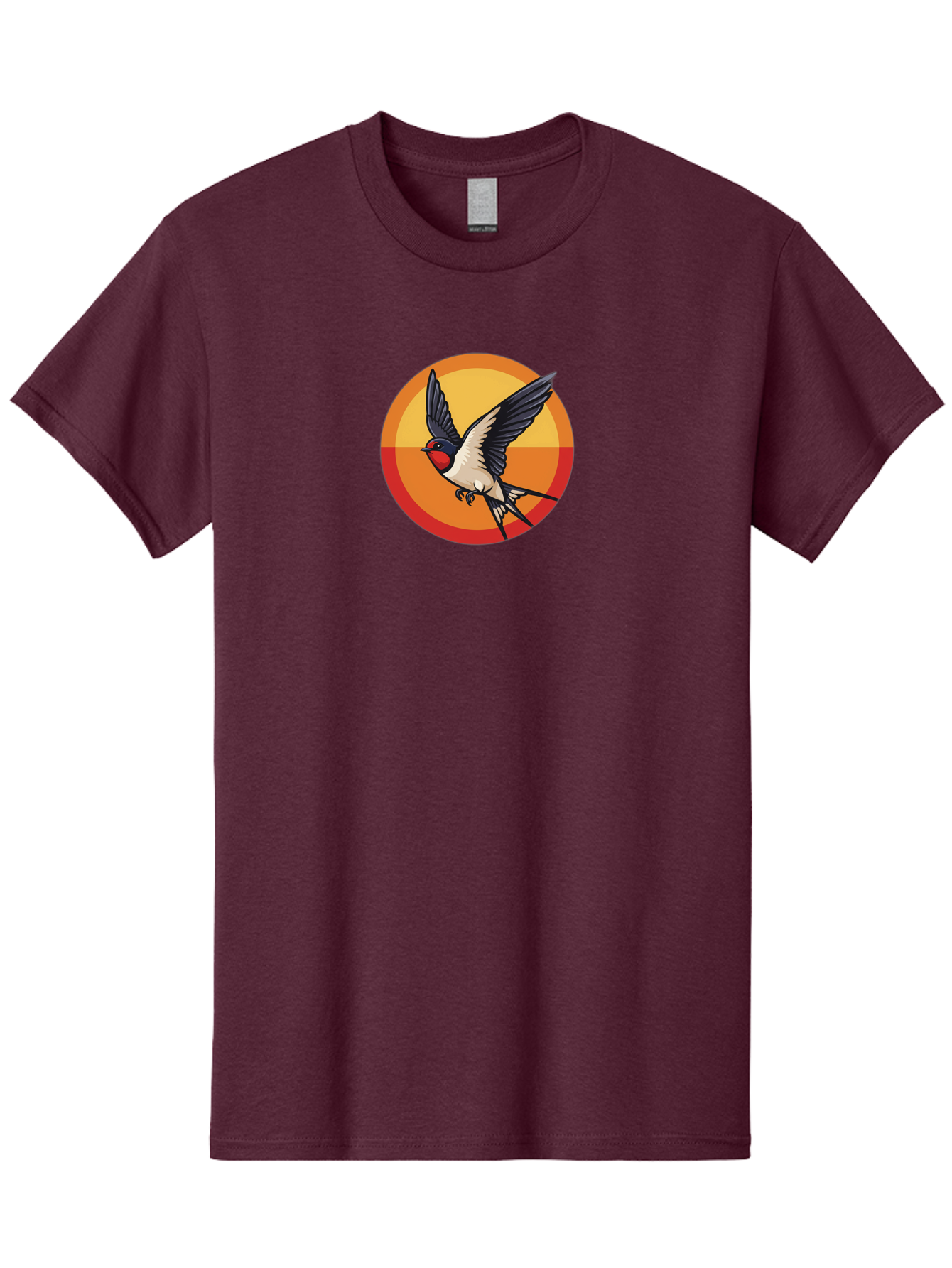 Swallow-In-Flight-2 Men'S Graphic Tee, 100% Cotton, Comfortable Casual Summer Wear, Machine Washable, Swallow Bird, Flying Bird, Bird In Flight, Cartoon Illustration, Vibrant Colors, Dynamic Movement, Wildlife Artwork, Birdwatching, Bae297 12