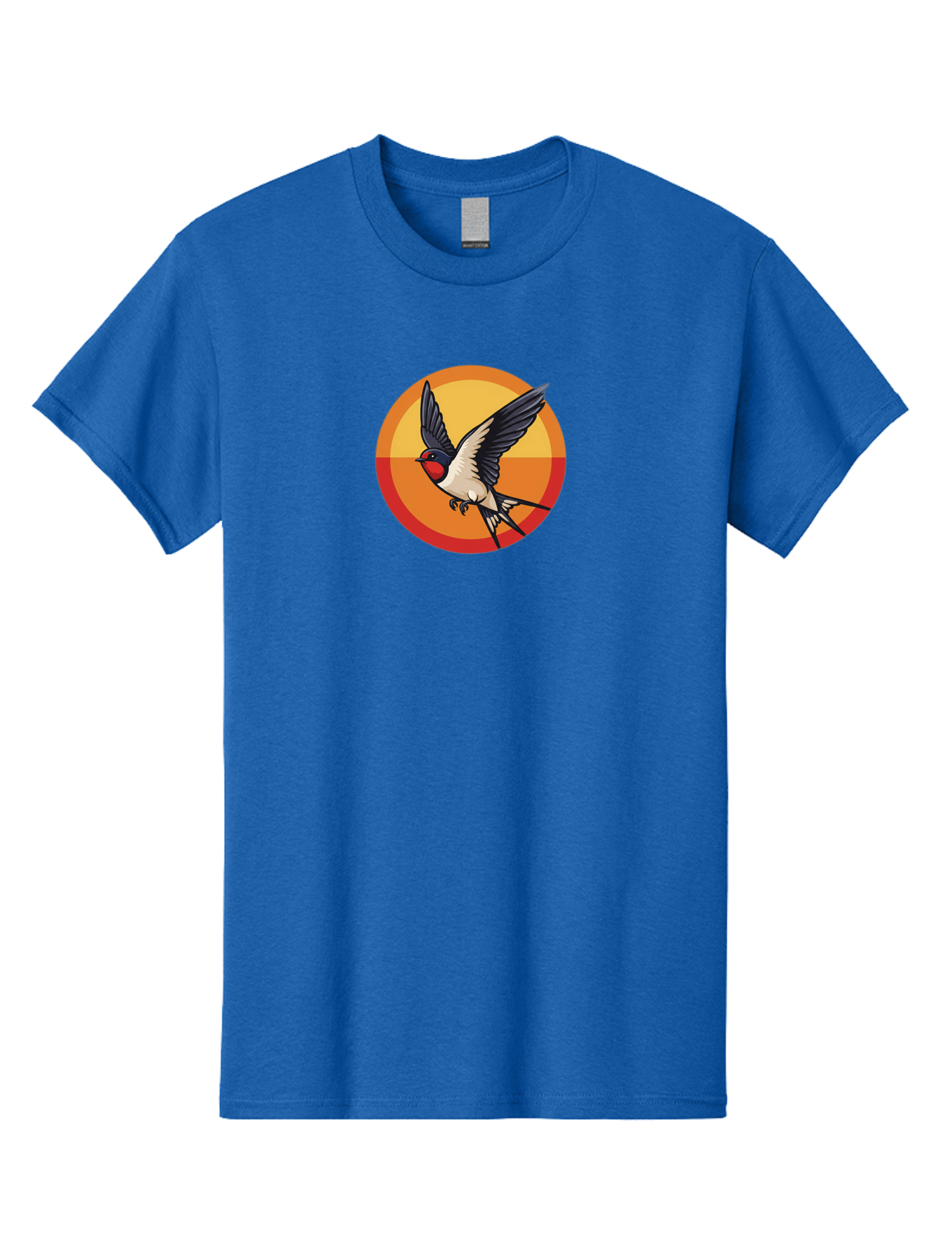 Swallow-In-Flight-2 Men'S Graphic Tee, 100% Cotton, Comfortable Casual Summer Wear, Machine Washable, Swallow Bird, Flying Bird, Bird In Flight, Cartoon Illustration, Vibrant Colors, Dynamic Movement, Wildlife Artwork, Birdwatching, Bae297 13