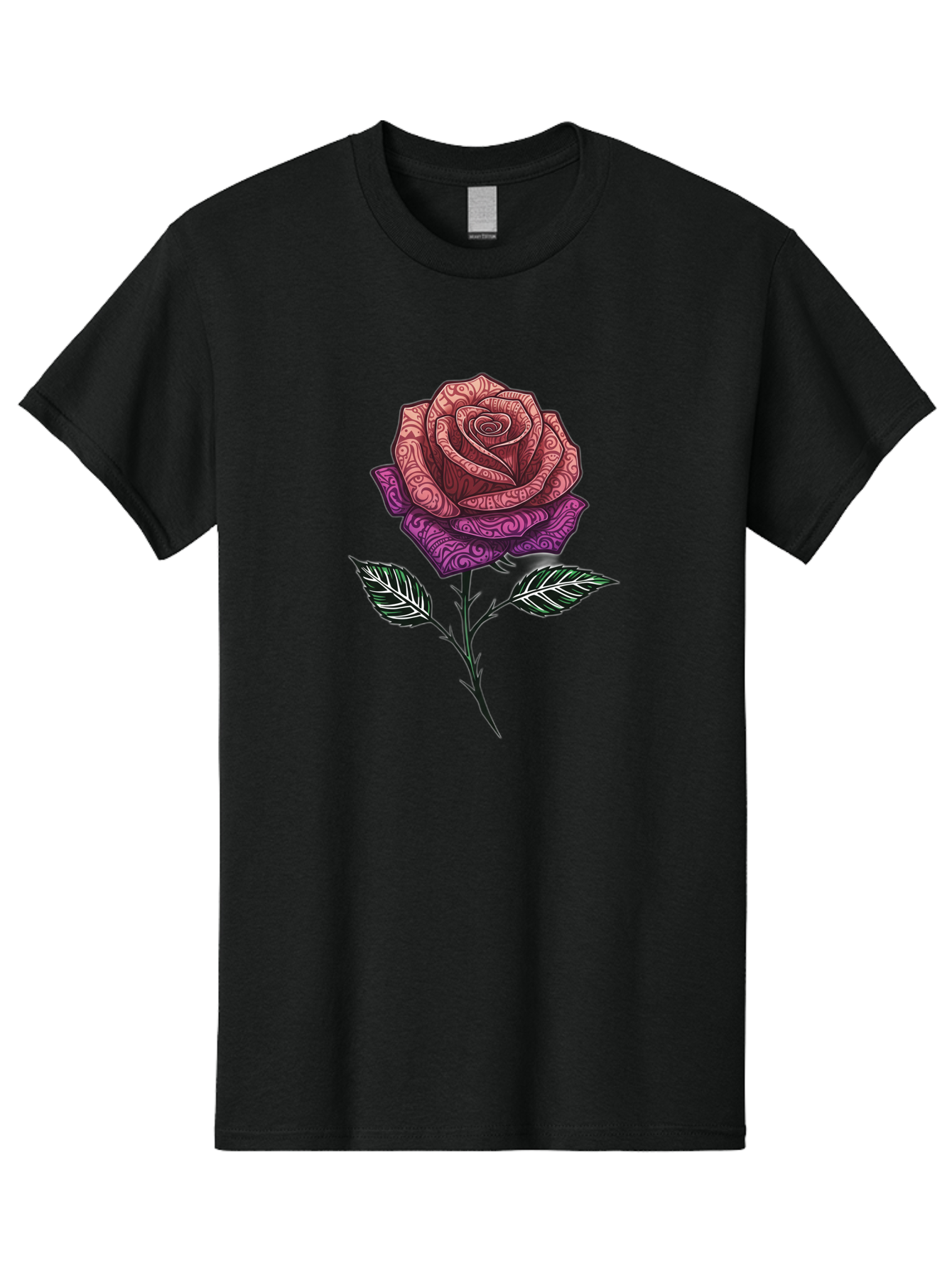 Tattoo-Rose Men'S Graphic Tee, 100% Cotton, Comfortable Casual Summer Wear, Machine Washable, Henna Art Rose, Beautiful Flower, Intricate Designs, Floral Pattern, Decorative Rose, Tattoo Style Bae301 4