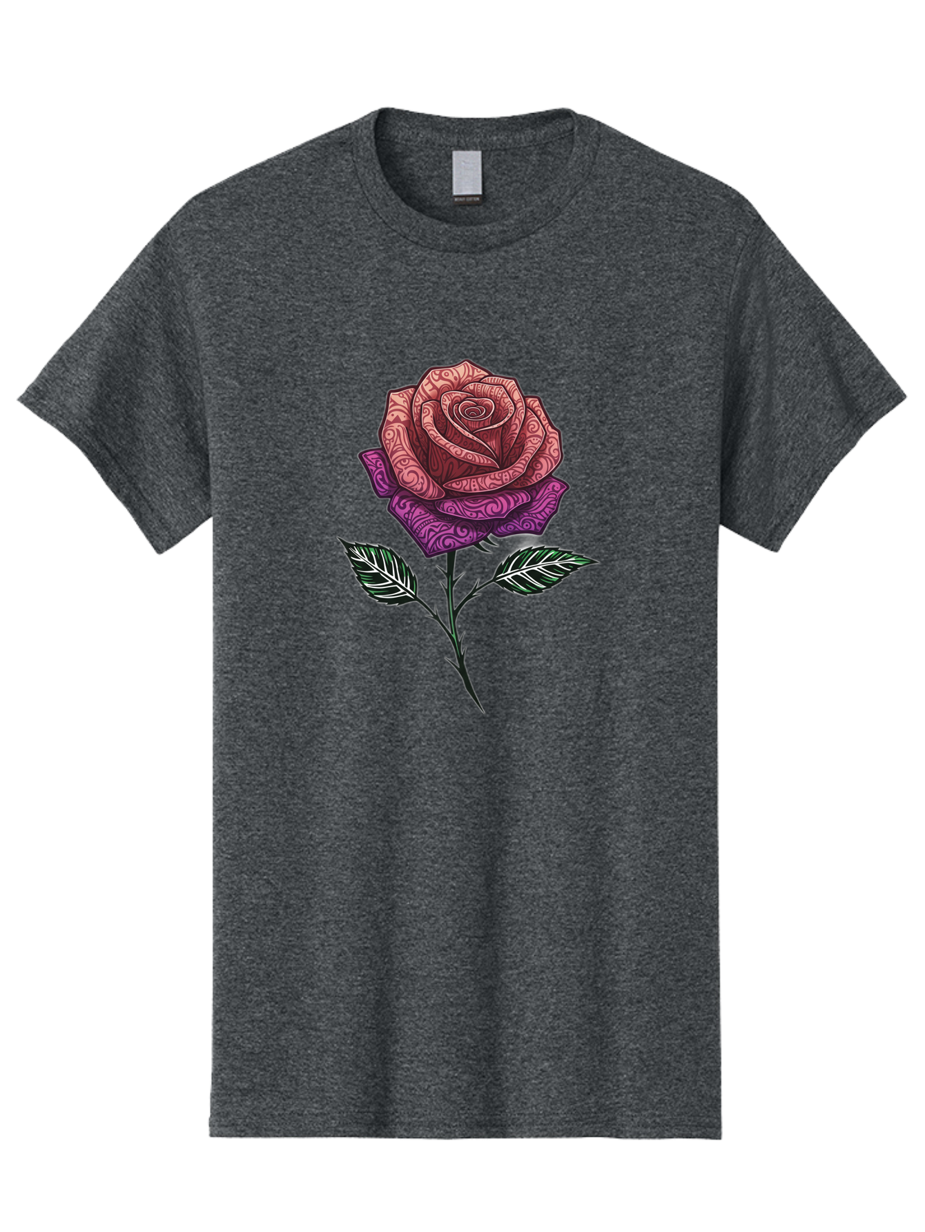 Tattoo-Rose Men'S Graphic Tee, 100% Cotton, Comfortable Casual Summer Wear, Machine Washable, Henna Art Rose, Beautiful Flower, Intricate Designs, Floral Pattern, Decorative Rose, Tattoo Style Bae301 15