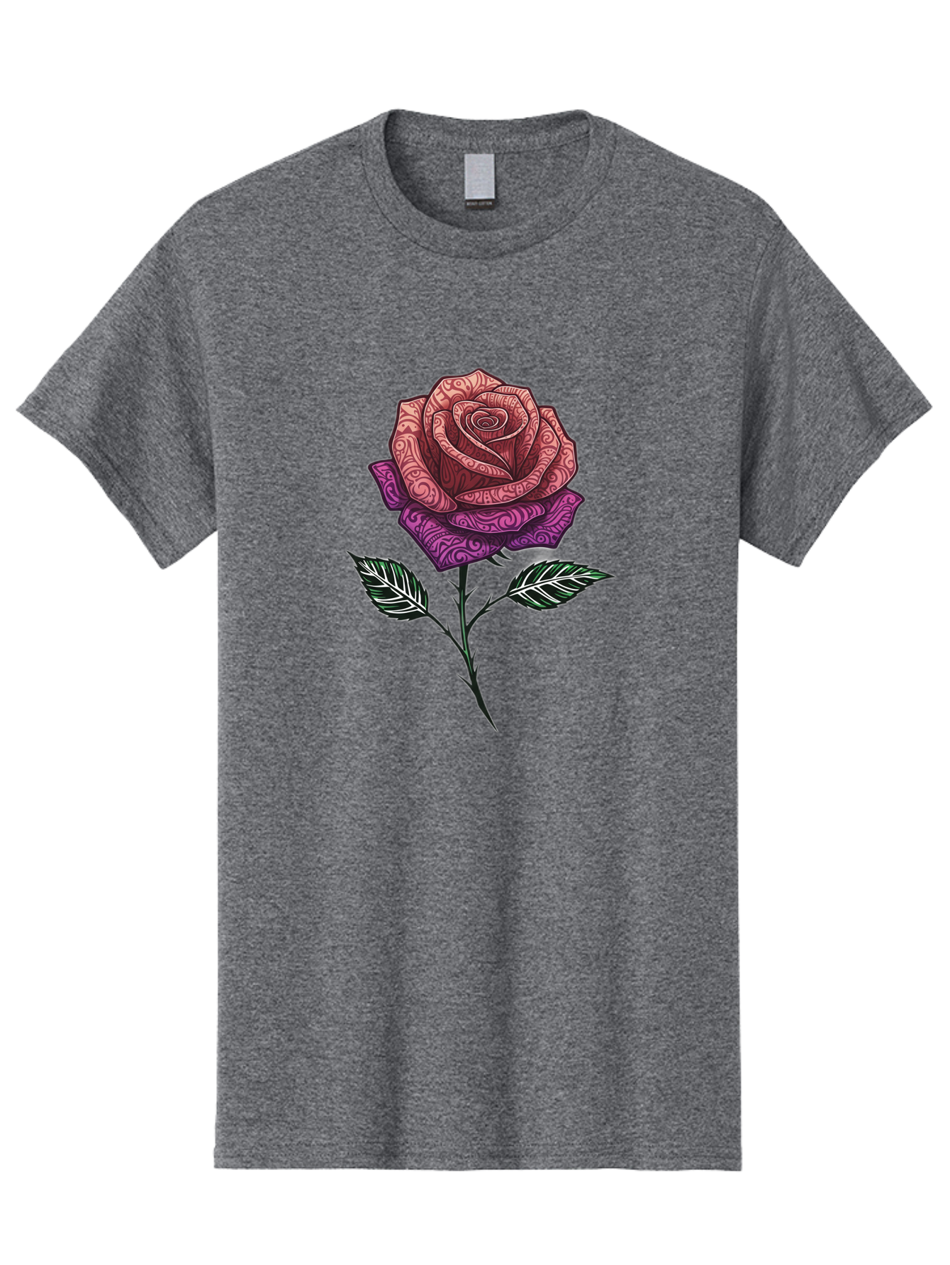 Tattoo-Rose Men'S Graphic Tee, 100% Cotton, Comfortable Casual Summer Wear, Machine Washable, Henna Art Rose, Beautiful Flower, Intricate Designs, Floral Pattern, Decorative Rose, Tattoo Style Bae301 9