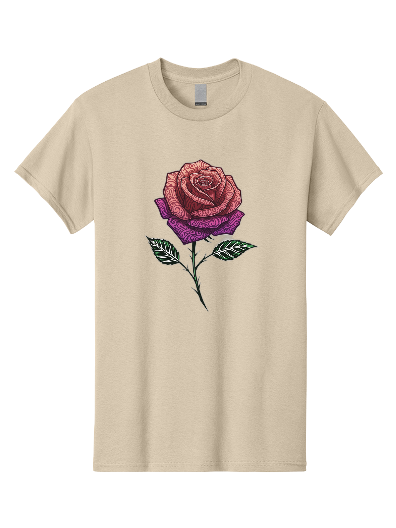 Tattoo-Rose Men'S Graphic Tee, 100% Cotton, Comfortable Casual Summer Wear, Machine Washable, Henna Art Rose, Beautiful Flower, Intricate Designs, Floral Pattern, Decorative Rose, Tattoo Style Bae301 7
