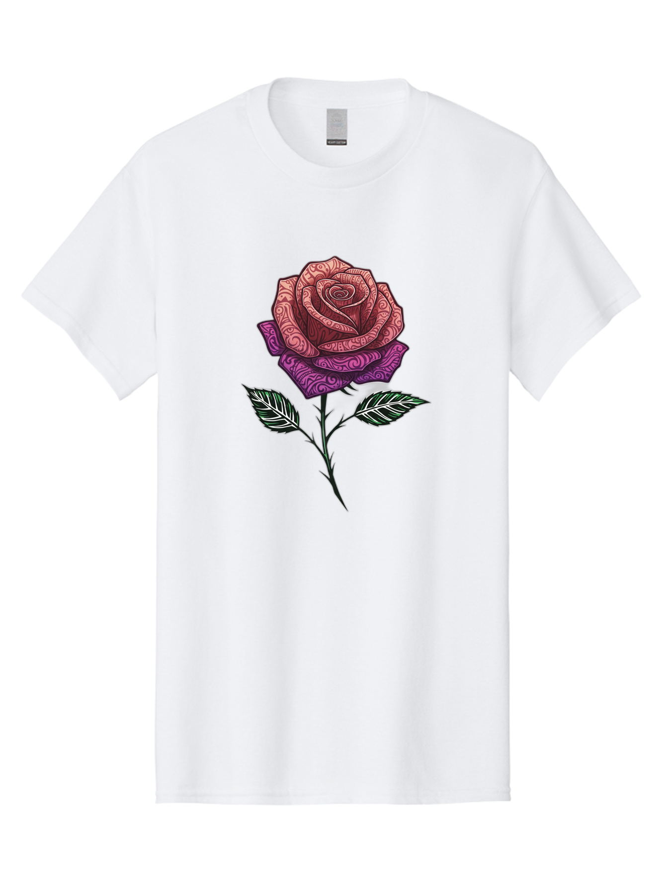Tattoo-Rose Men'S Graphic Tee, 100% Cotton, Comfortable Casual Summer Wear, Machine Washable, Henna Art Rose, Beautiful Flower, Intricate Designs, Floral Pattern, Decorative Rose, Tattoo Style Bae301 13