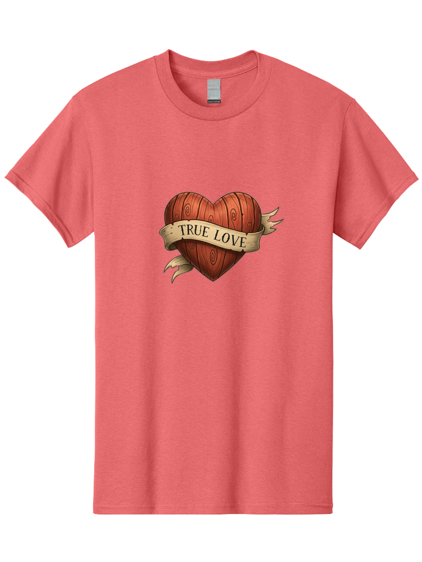 True-Love-6 Men'S Graphic Tee, 100% Cotton, Comfortable Casual Summer Wear, Machine Washable, Wooden Heart, Vintage Love, True Love, Tattoo Art, Classic Symbol, Traditional Design, Romantic Gesture, Wooden Texture, Heart Shape, Nostalgic Feel, Bae315 15