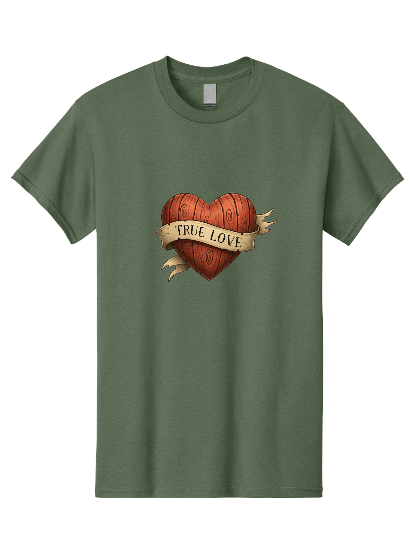 True-Love-6 Men'S Graphic Tee, 100% Cotton, Comfortable Casual Summer Wear, Machine Washable, Wooden Heart, Vintage Love, True Love, Tattoo Art, Classic Symbol, Traditional Design, Romantic Gesture, Wooden Texture, Heart Shape, Nostalgic Feel, Bae315 5