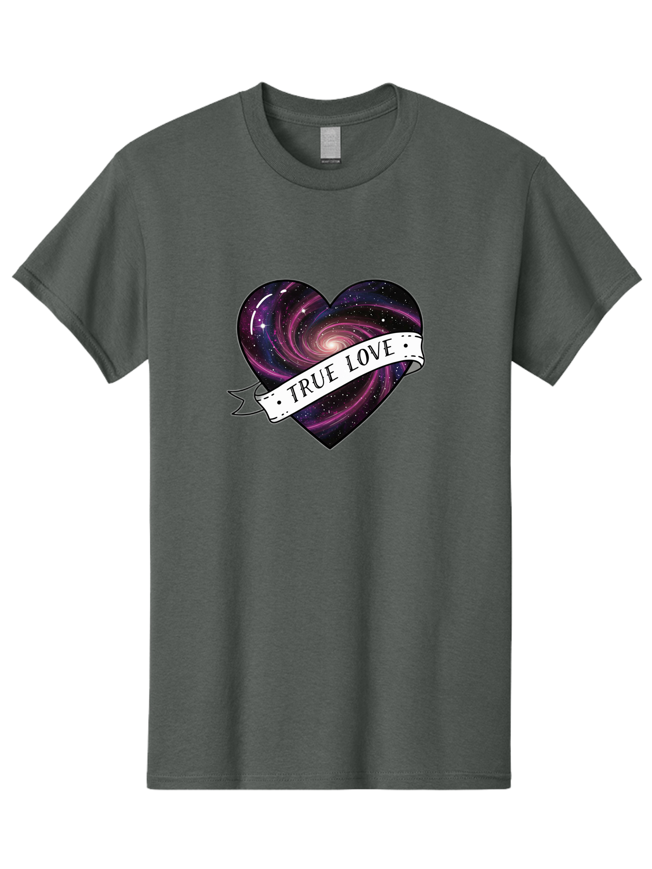 True-Love-7 Men'S Graphic Tee, 100% Cotton, Comfortable Casual Summer Wear, Machine Washable, Galaxy Heart, Cosmic Love, Purple Galaxy, Heart Shape, Stars And Planets, Romantic Symbol, True Love, Space-Inspired Art, Celestial Design, Bae316 9