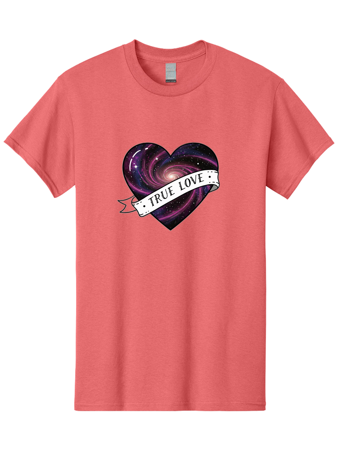 True-Love-7 Men'S Graphic Tee, 100% Cotton, Comfortable Casual Summer Wear, Machine Washable, Galaxy Heart, Cosmic Love, Purple Galaxy, Heart Shape, Stars And Planets, Romantic Symbol, True Love, Space-Inspired Art, Celestial Design, Bae316 10