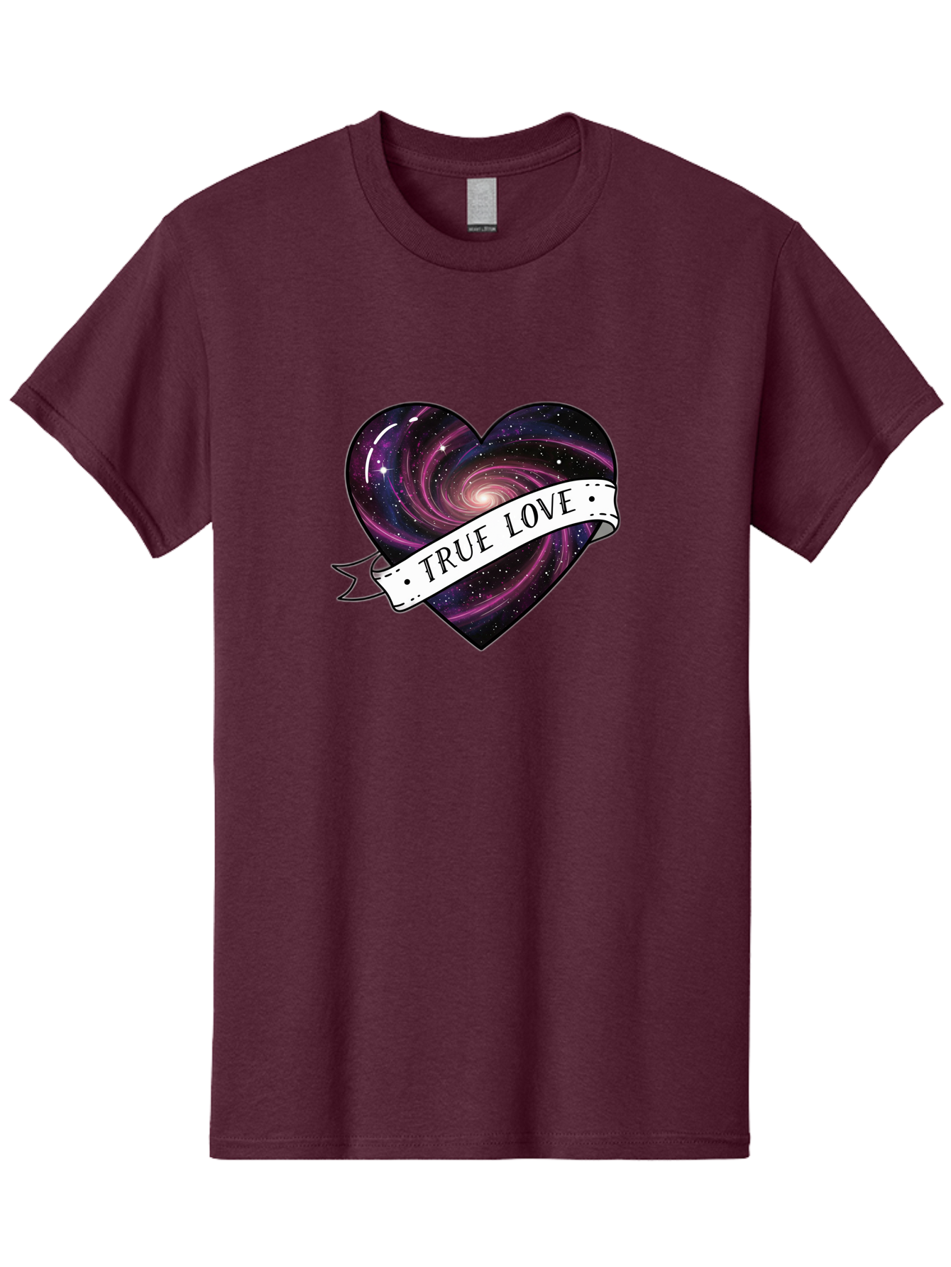 True-Love-7 Men'S Graphic Tee, 100% Cotton, Comfortable Casual Summer Wear, Machine Washable, Galaxy Heart, Cosmic Love, Purple Galaxy, Heart Shape, Stars And Planets, Romantic Symbol, True Love, Space-Inspired Art, Celestial Design, Bae316 6