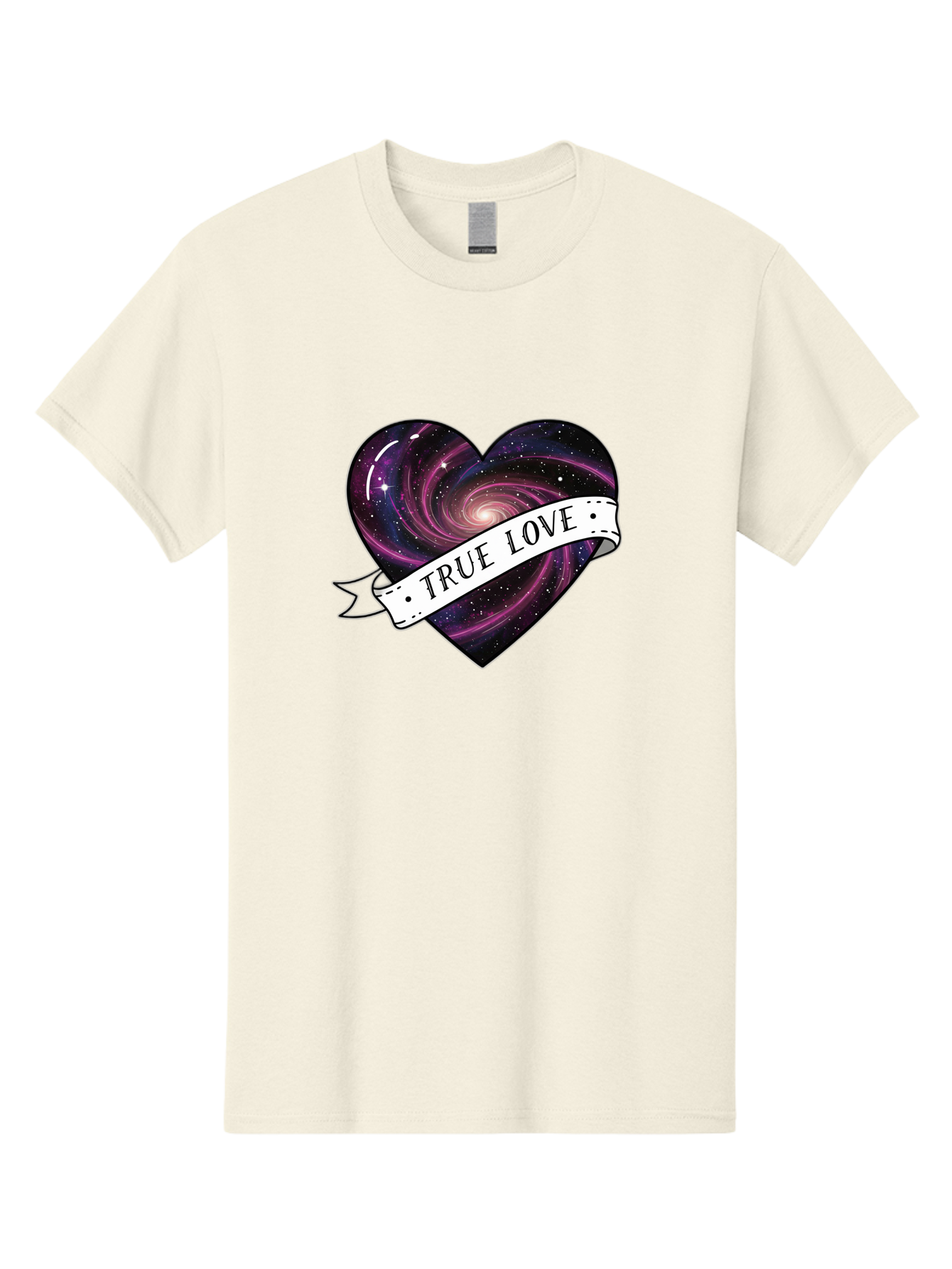 True-Love-7 Men'S Graphic Tee, 100% Cotton, Comfortable Casual Summer Wear, Machine Washable, Galaxy Heart, Cosmic Love, Purple Galaxy, Heart Shape, Stars And Planets, Romantic Symbol, True Love, Space-Inspired Art, Celestial Design, Bae316 13