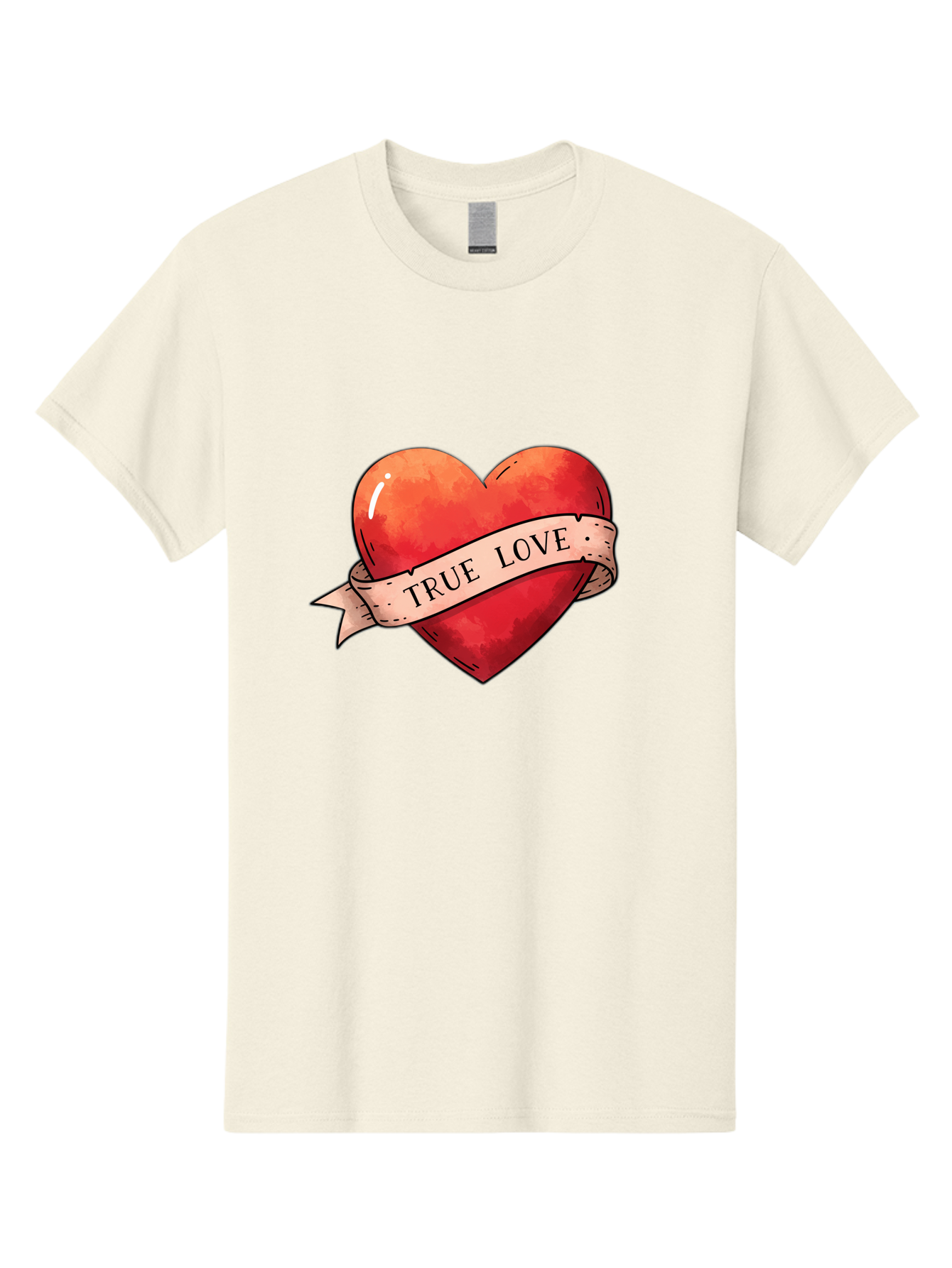 True-Love-Heart Men'S Graphic Tee, 100% Cotton, Comfortable Casual Summer Wear, Machine Washable, Red Heart, True Love, Tattoo Style, Ribbon Banner, Valentines Day Symbol, Love Heart, Classic Tattoo Design, Symbolic Heart Bae320 14