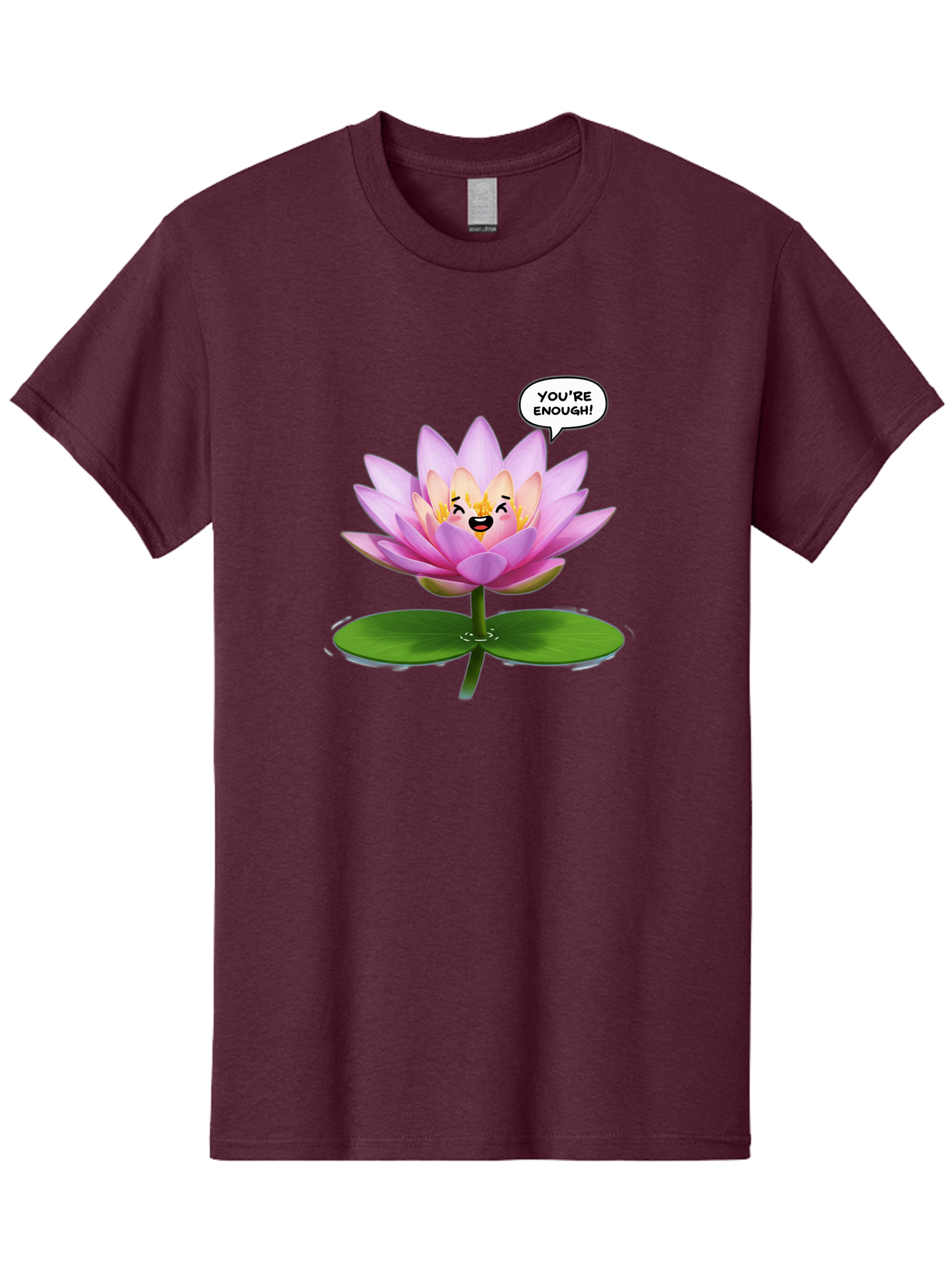 You-Re-Enough-Flower Men'S Graphic Tee, 100% Cotton, Comfortable Casual Summer Wear, Machine Washable, Lotus Flower, Inspirational Quote, Positive Affirmation, Self-Love, Motivational Message, You'Re Enough, Emotional Support, Mental Wellness Bae330 8