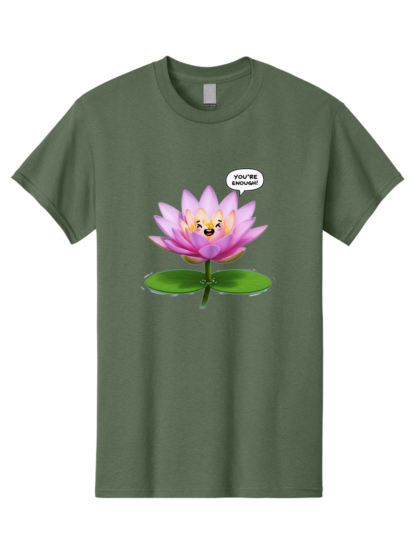You-Re-Enough-Flower Men'S Graphic Tee, 100% Cotton, Comfortable Casual Summer Wear, Machine Washable, Lotus Flower, Inspirational Quote, Positive Affirmation, Self-Love, Motivational Message, You'Re Enough, Emotional Support, Mental Wellness Bae330 11