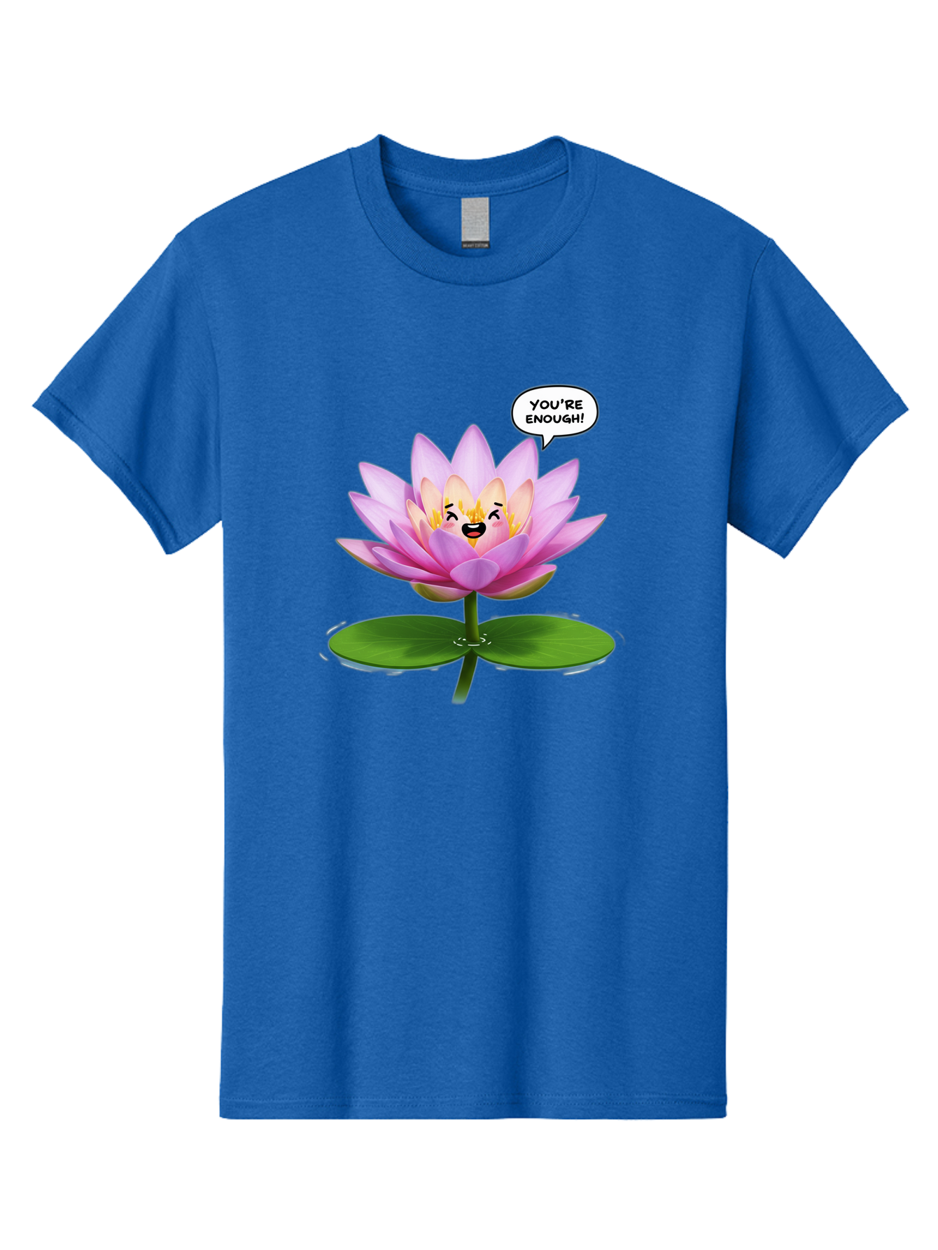 You-Re-Enough-Flower Men'S Graphic Tee, 100% Cotton, Comfortable Casual Summer Wear, Machine Washable, Lotus Flower, Inspirational Quote, Positive Affirmation, Self-Love, Motivational Message, You'Re Enough, Emotional Support, Mental Wellness Bae330 7