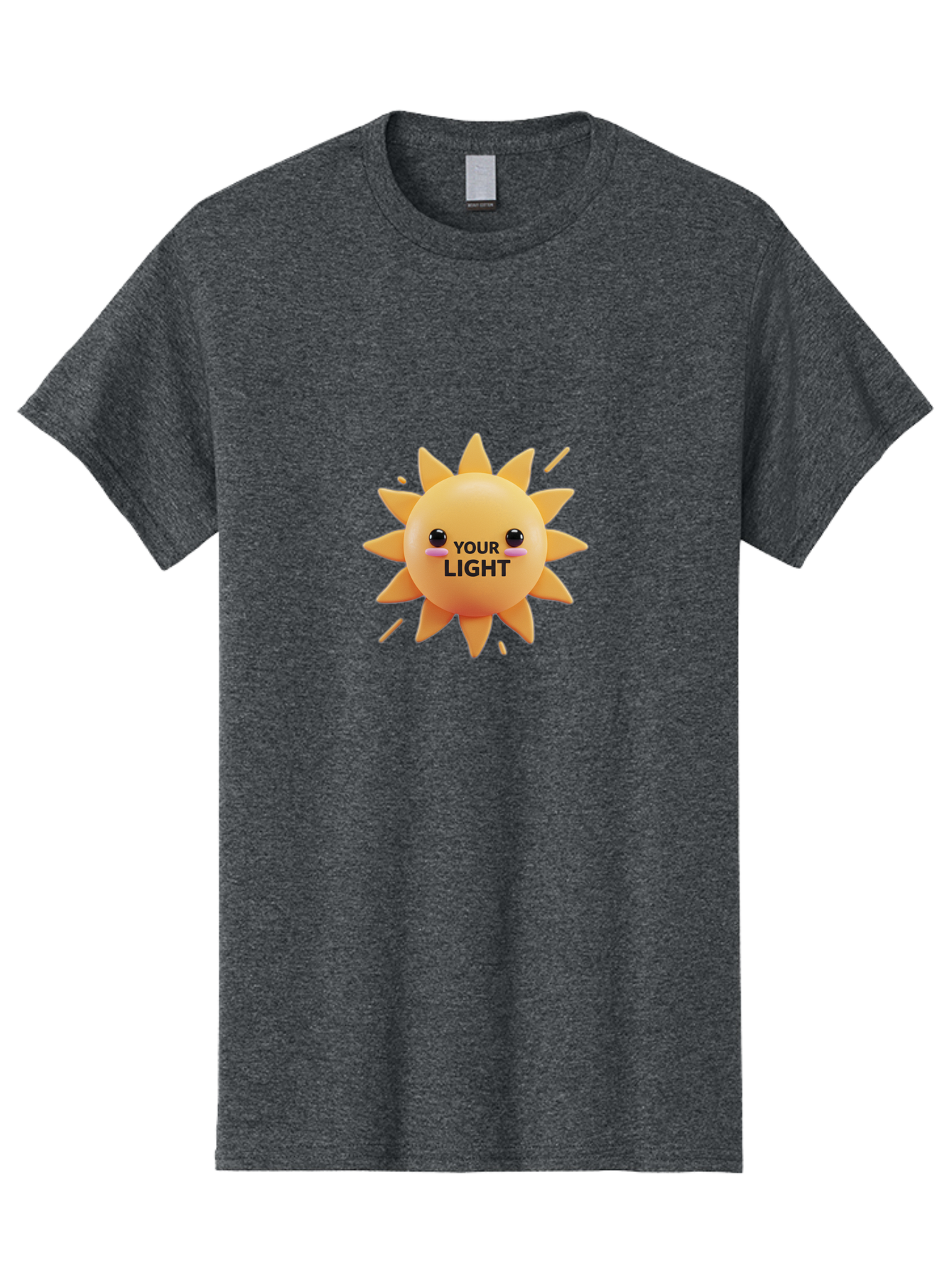 Your-Light-1 Men'S Graphic Tee, 100% Cotton, Comfortable Casual Summer Wear, Machine Washable, Smiling Sun, Positive Vibes, Happy Face, Inspirational Quote, Motivational Message, Inner Light, Warm Personality Bae334 11
