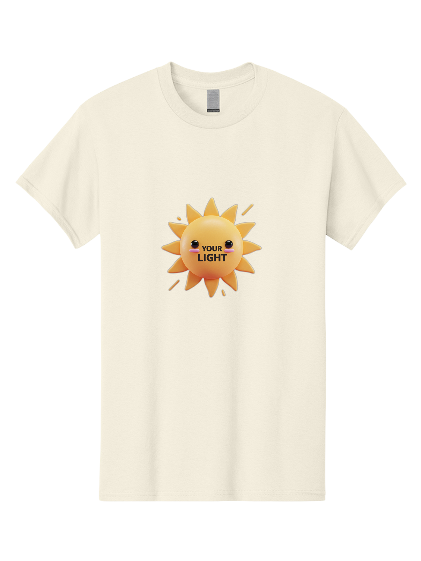 Your-Light-1 Men'S Graphic Tee, 100% Cotton, Comfortable Casual Summer Wear, Machine Washable, Smiling Sun, Positive Vibes, Happy Face, Inspirational Quote, Motivational Message, Inner Light, Warm Personality Bae334 6