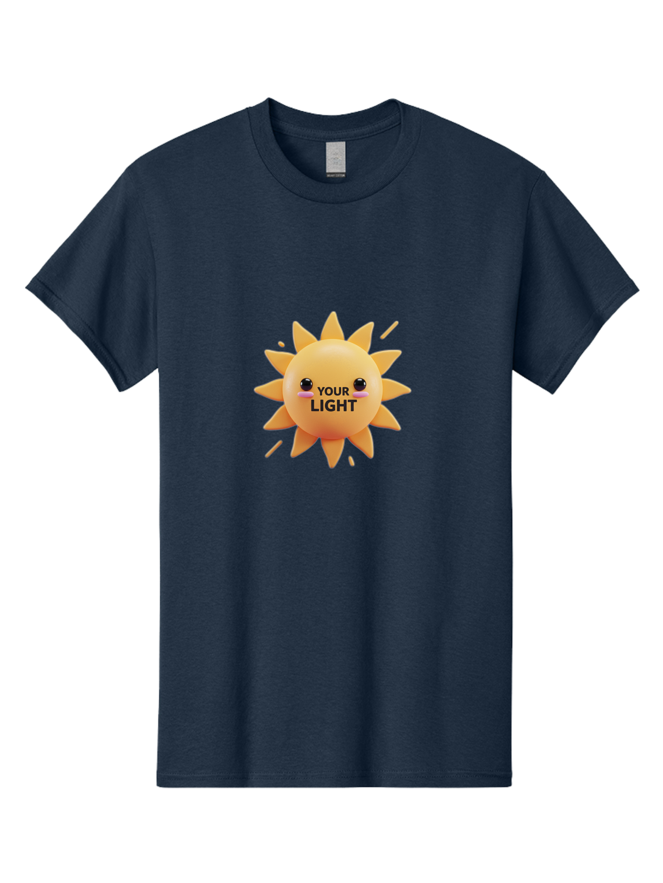 Your-Light-1 Men'S Graphic Tee, 100% Cotton, Comfortable Casual Summer Wear, Machine Washable, Smiling Sun, Positive Vibes, Happy Face, Inspirational Quote, Motivational Message, Inner Light, Warm Personality Bae334 8