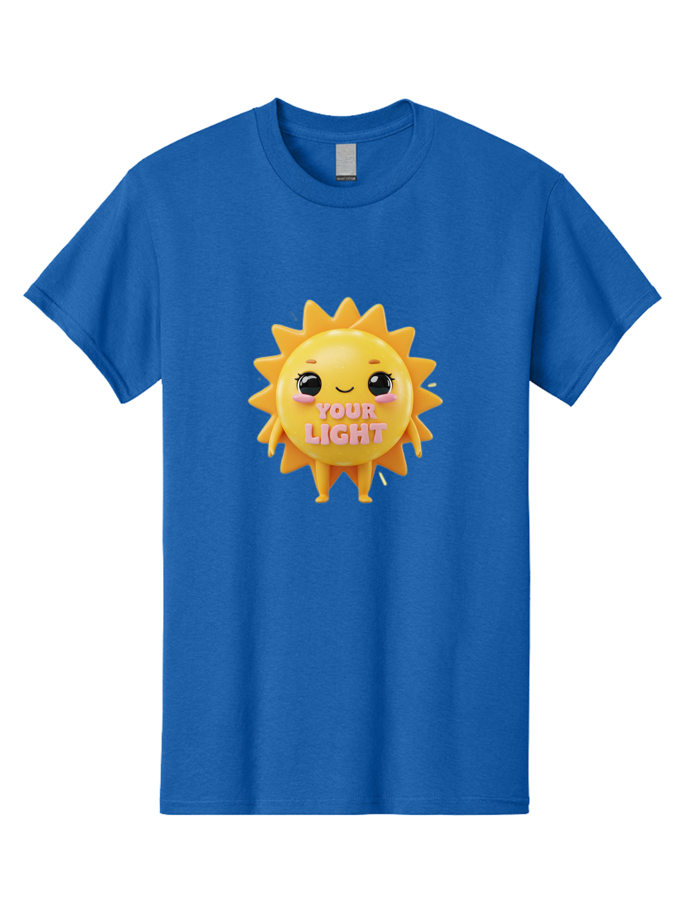 Your-Light Men'S Graphic Tee, 100% Cotton, Comfortable Casual Summer Wear, Machine Washable, Smiling Sun Character, Cute Cartoon Sun, Positive Vibes, Inspirational Quote, Sunshine Illustration, Happy Face, Yellow Sun, Inner Light Bae335 15