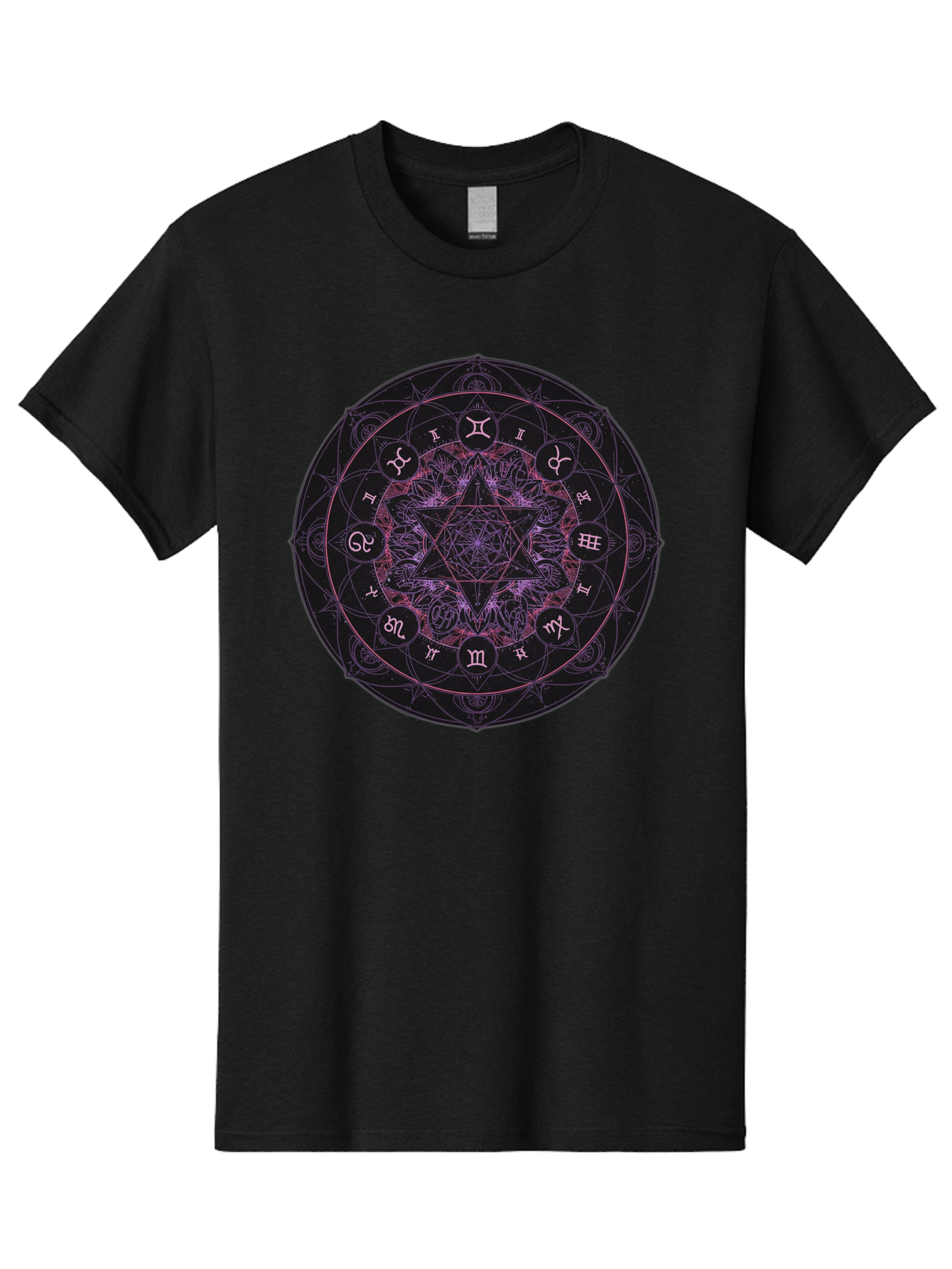 Zodiac-Mandala-1 Men'S Graphic Tee, 100% Cotton, Comfortable Casual Summer Wear, Machine Washable, Kabbalah Symbols, Zodiac Signs, Mystic Mandala, Sacred Geometry, Spiritual Art, Magical Symbols, Esoteric Wheel, Mystical Astrology Bae338 4
