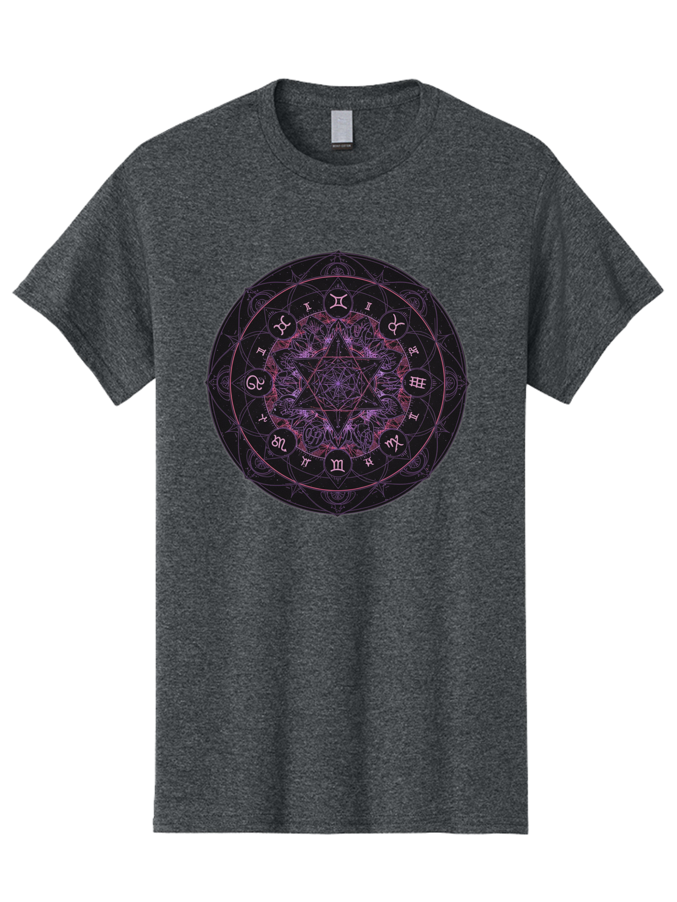 Zodiac-Mandala-1 Men'S Graphic Tee, 100% Cotton, Comfortable Casual Summer Wear, Machine Washable, Kabbalah Symbols, Zodiac Signs, Mystic Mandala, Sacred Geometry, Spiritual Art, Magical Symbols, Esoteric Wheel, Mystical Astrology Bae338 3