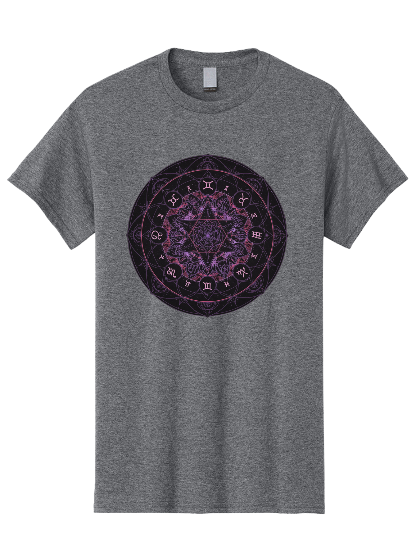 Zodiac-Mandala-1 Men'S Graphic Tee, 100% Cotton, Comfortable Casual Summer Wear, Machine Washable, Kabbalah Symbols, Zodiac Signs, Mystic Mandala, Sacred Geometry, Spiritual Art, Magical Symbols, Esoteric Wheel, Mystical Astrology Bae338 8
