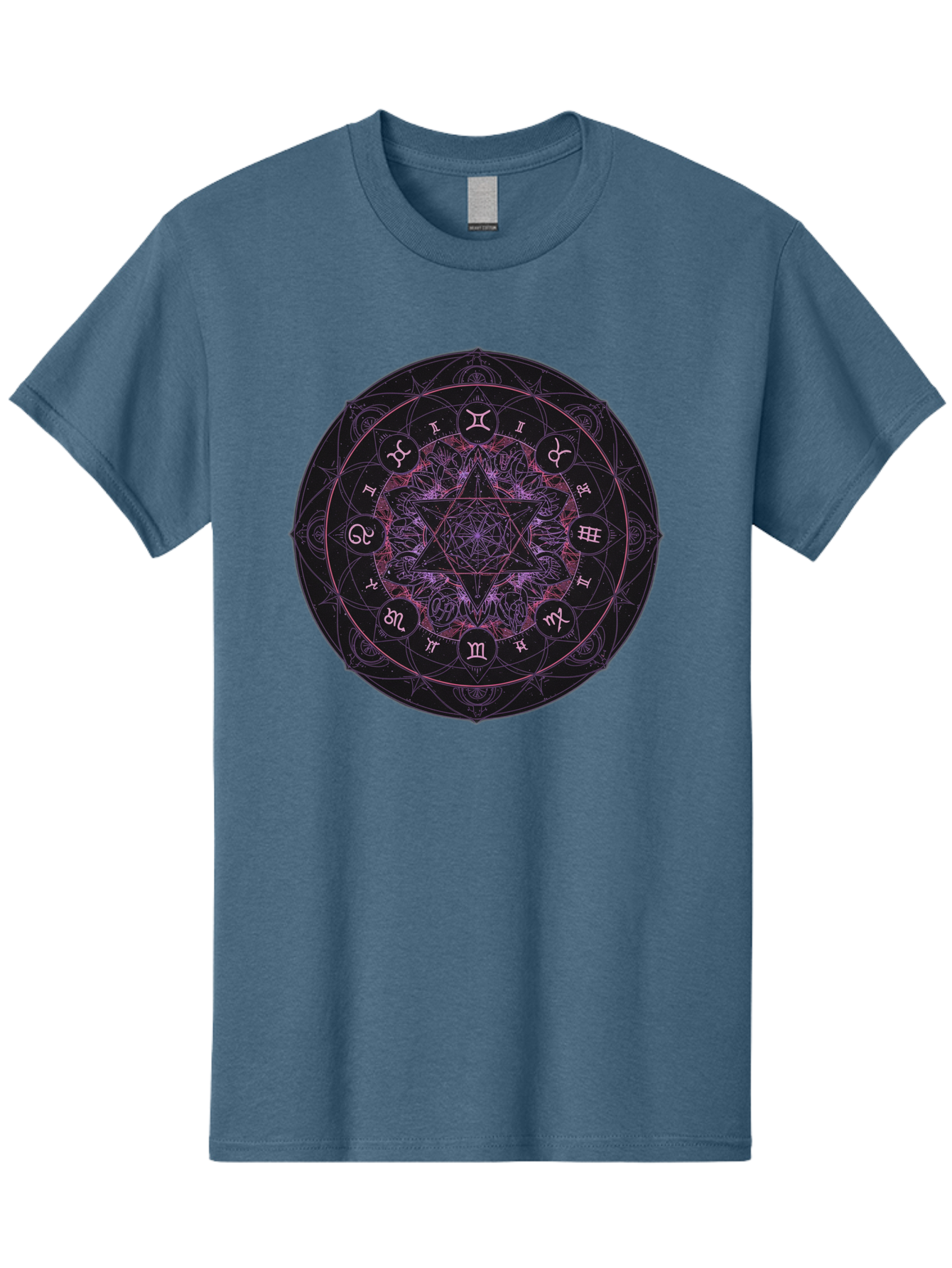 Zodiac-Mandala-1 Men'S Graphic Tee, 100% Cotton, Comfortable Casual Summer Wear, Machine Washable, Kabbalah Symbols, Zodiac Signs, Mystic Mandala, Sacred Geometry, Spiritual Art, Magical Symbols, Esoteric Wheel, Mystical Astrology Bae338 6