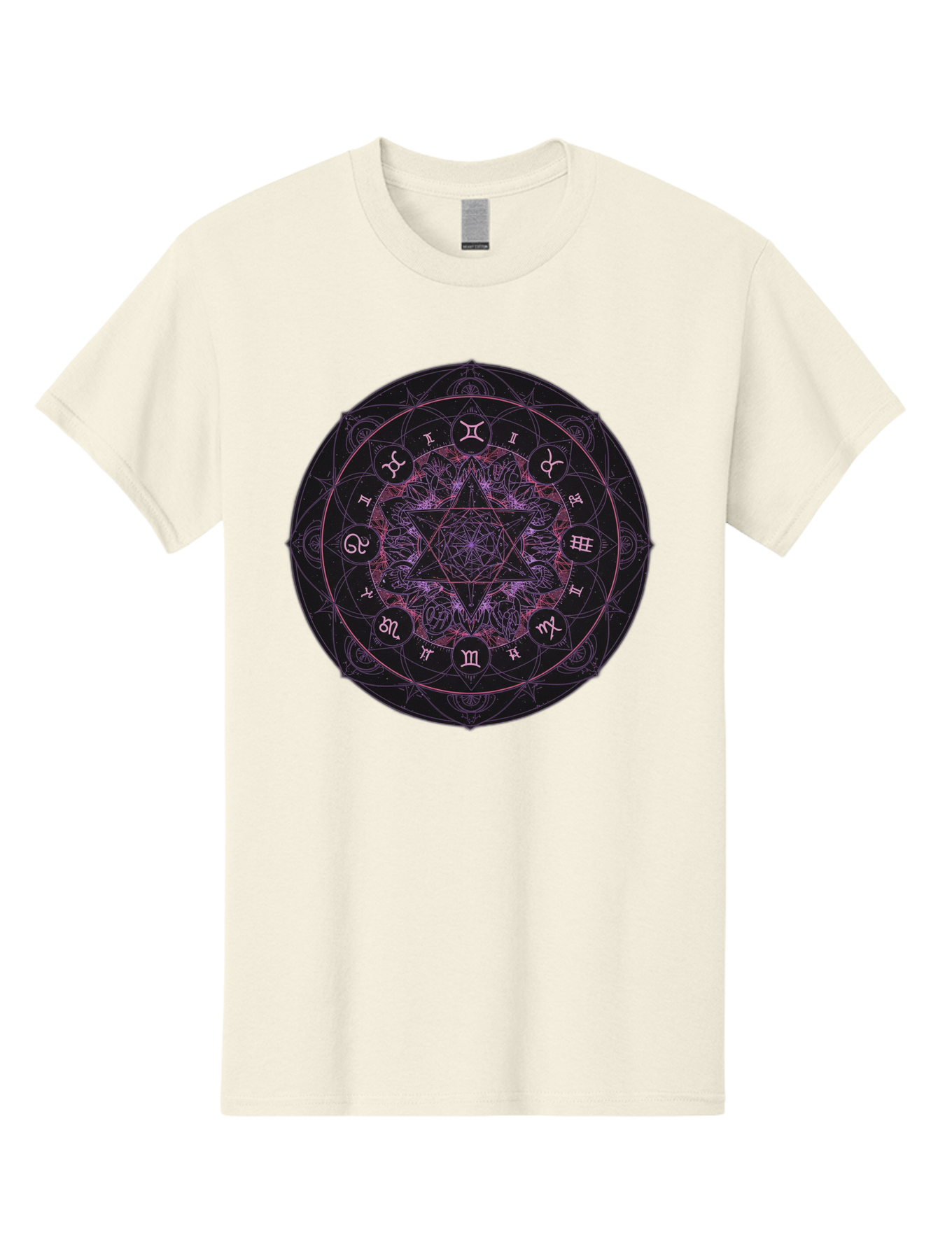 Zodiac-Mandala-1 Men'S Graphic Tee, 100% Cotton, Comfortable Casual Summer Wear, Machine Washable, Kabbalah Symbols, Zodiac Signs, Mystic Mandala, Sacred Geometry, Spiritual Art, Magical Symbols, Esoteric Wheel, Mystical Astrology Bae338 10