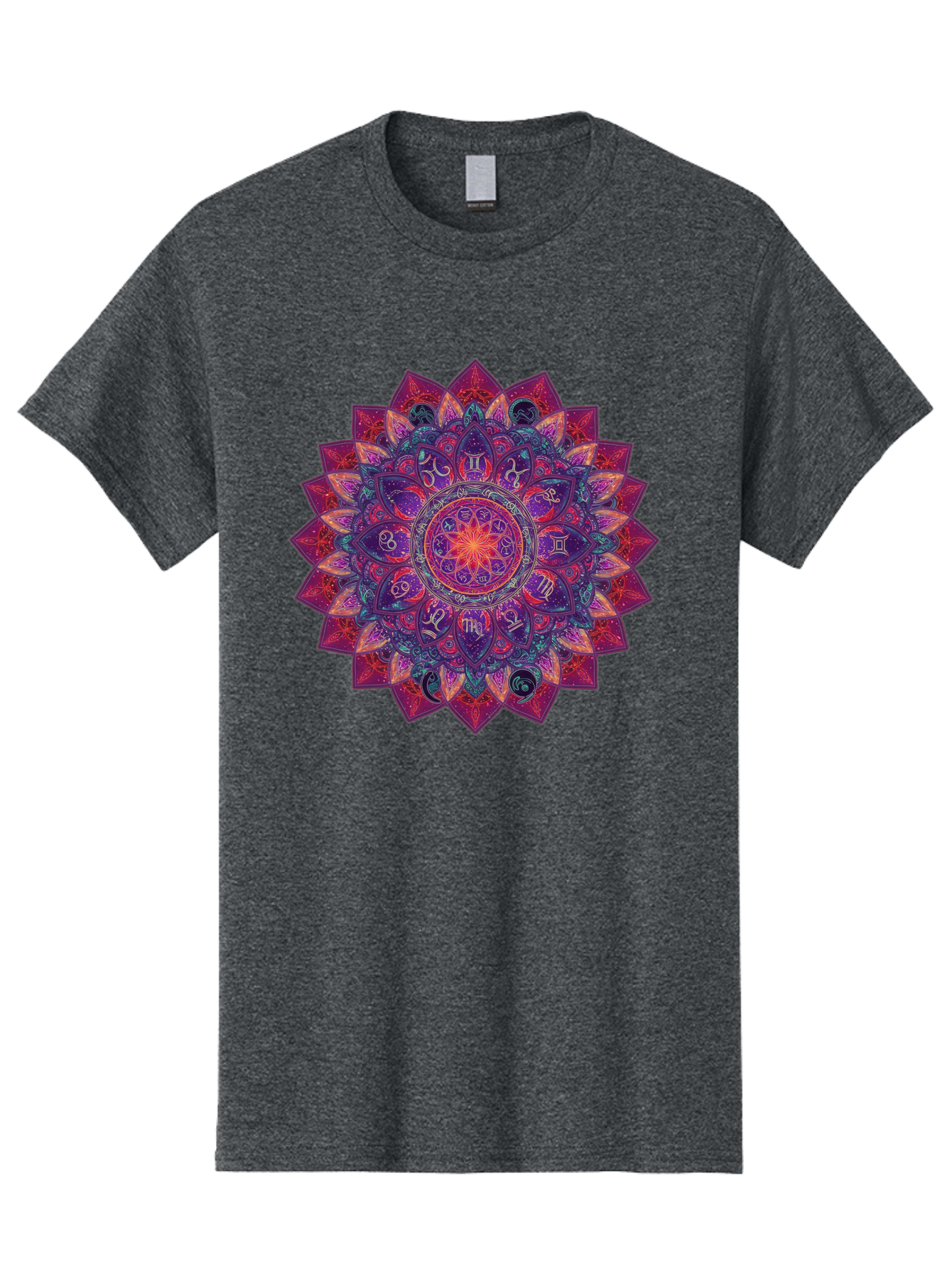 Zodiac-Mandala-2 Men'S Graphic Tee, 100% Cotton, Comfortable Casual Summer Wear, Machine Washable, Zodiac Signs, Astrology Symbols, Mandala Art, Spiritual Design, Mystical Patterns, Colorful Mandala, Intricate Details, Symbolic Representation, Bae339 6