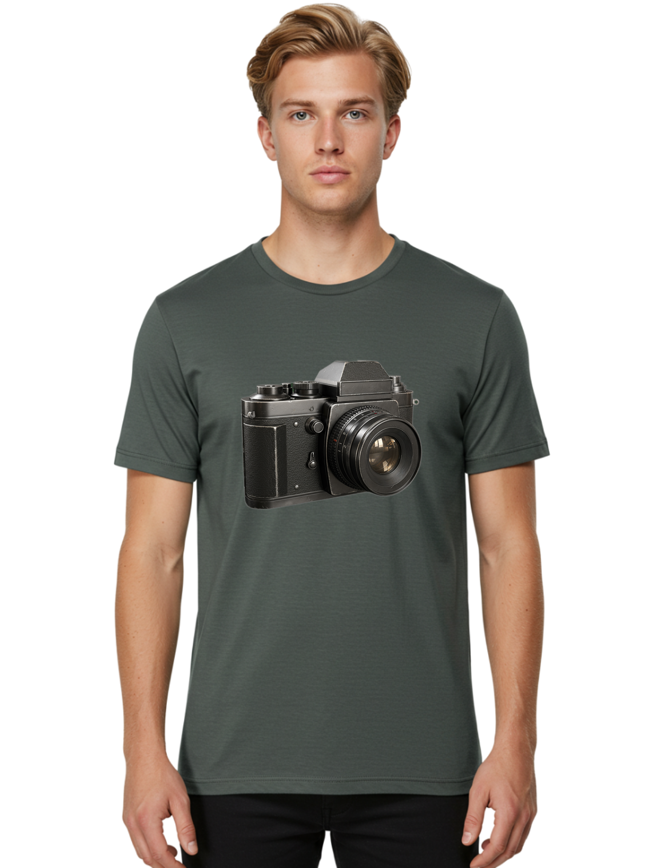 35Mm-Film-Camera Men'S Graphic Tee, 100% Cotton, Comfortable Casual Summer Wear, Machine Washable, Vintage Camera, Retro Photography, Classic Camera Design, Black Camera Body, Camera Lens, Photography Equipment, Analog Camera, Film Camera, Bae346 18