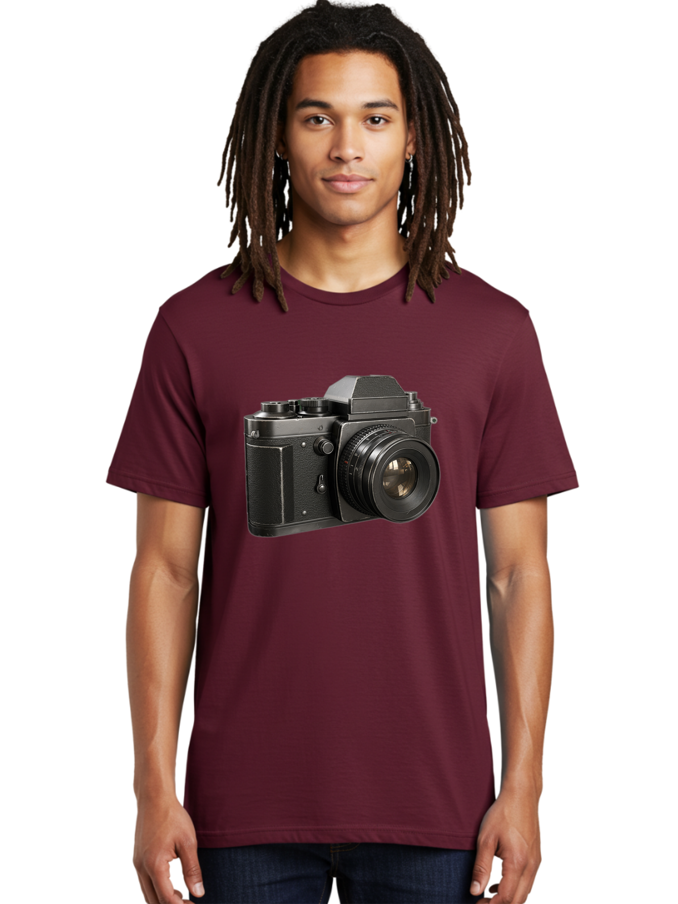 35Mm-Film-Camera Men'S Graphic Tee, 100% Cotton, Comfortable Casual Summer Wear, Machine Washable, Vintage Camera, Retro Photography, Classic Camera Design, Black Camera Body, Camera Lens, Photography Equipment, Analog Camera, Film Camera, Bae346 26