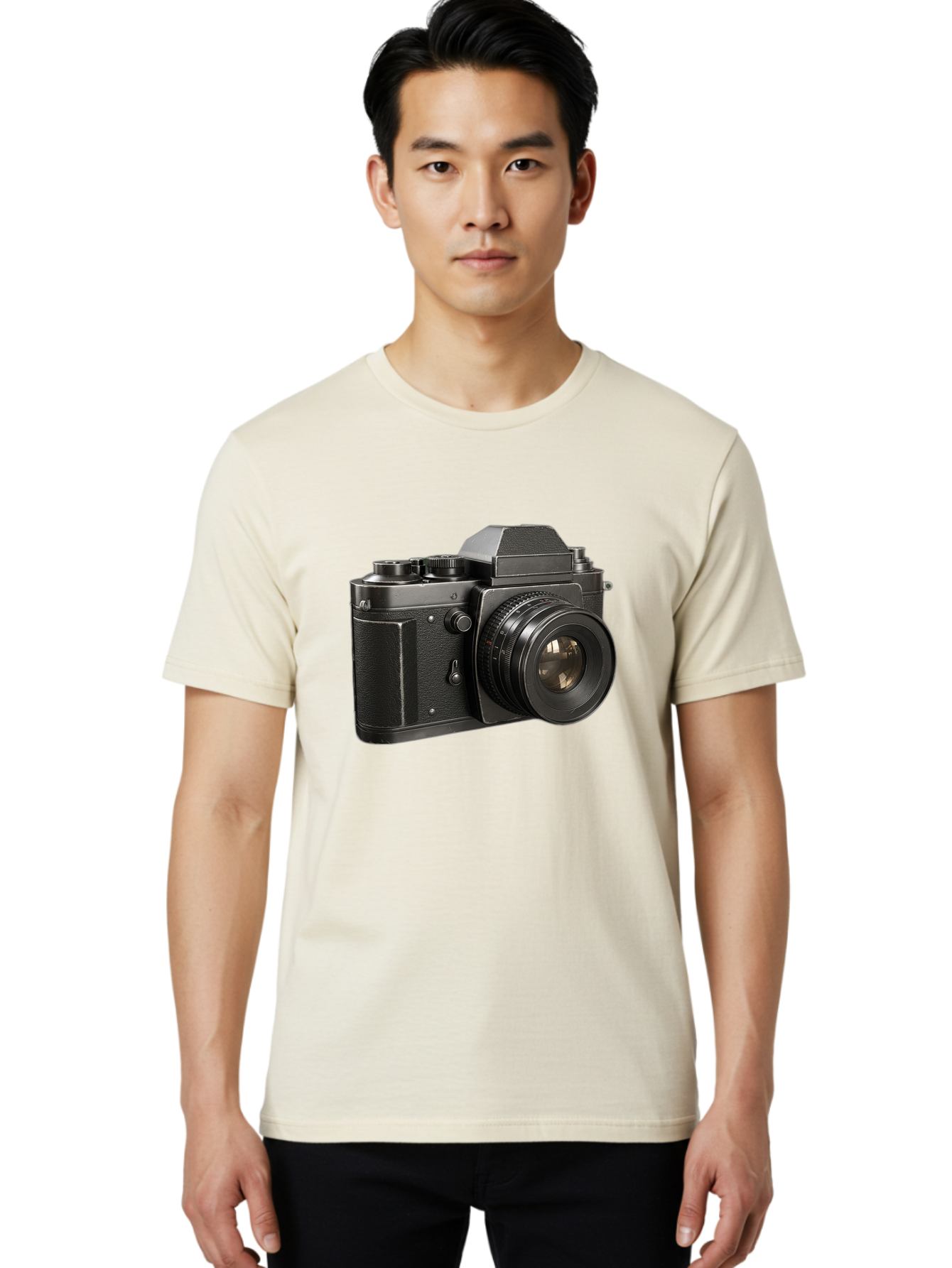 35Mm-Film-Camera Men'S Graphic Tee, 100% Cotton, Comfortable Casual Summer Wear, Machine Washable, Vintage Camera, Retro Photography, Classic Camera Design, Black Camera Body, Camera Lens, Photography Equipment, Analog Camera, Film Camera, Bae346 16