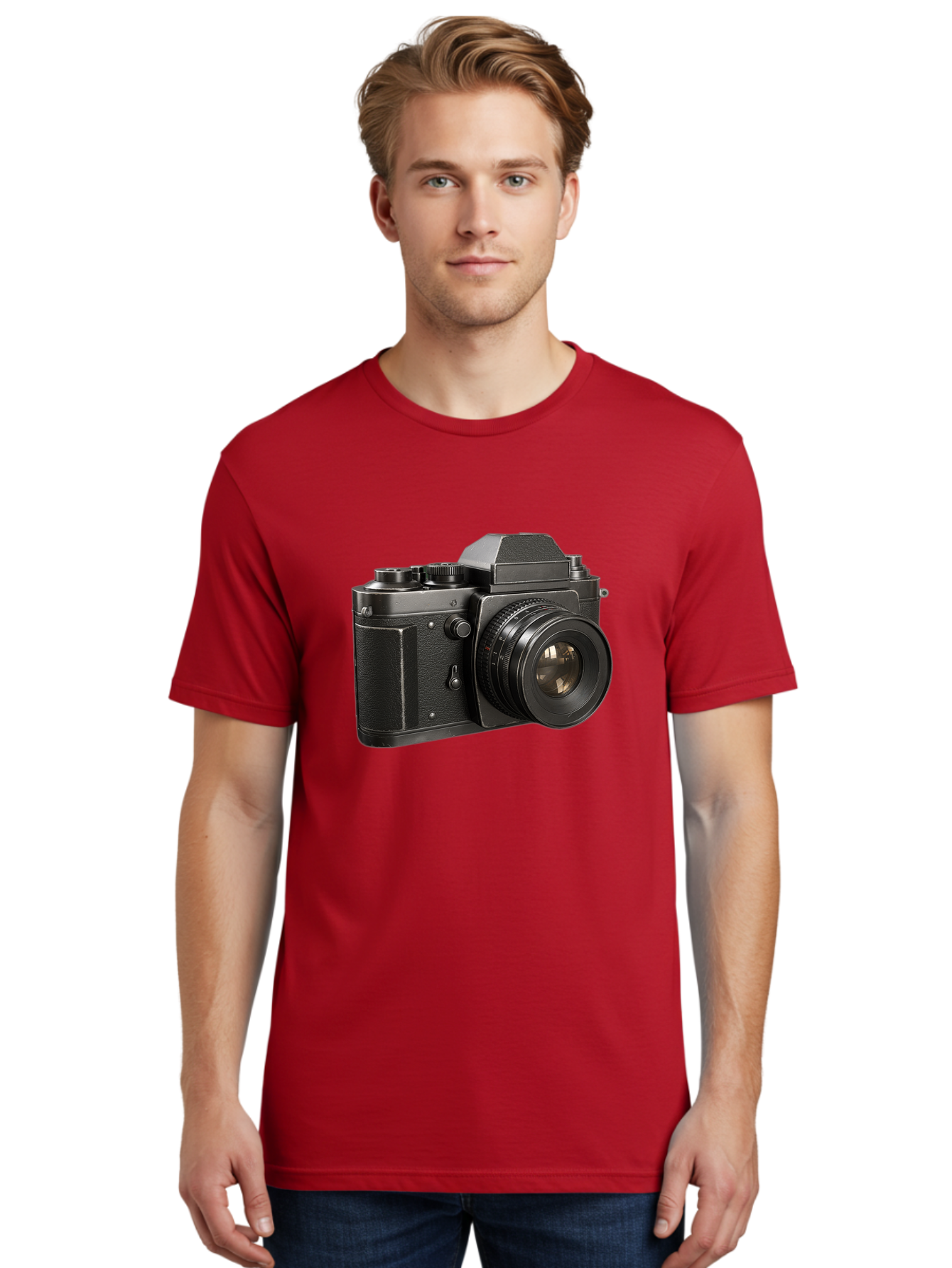 35Mm-Film-Camera Men'S Graphic Tee, 100% Cotton, Comfortable Casual Summer Wear, Machine Washable, Vintage Camera, Retro Photography, Classic Camera Design, Black Camera Body, Camera Lens, Photography Equipment, Analog Camera, Film Camera, Bae346 20