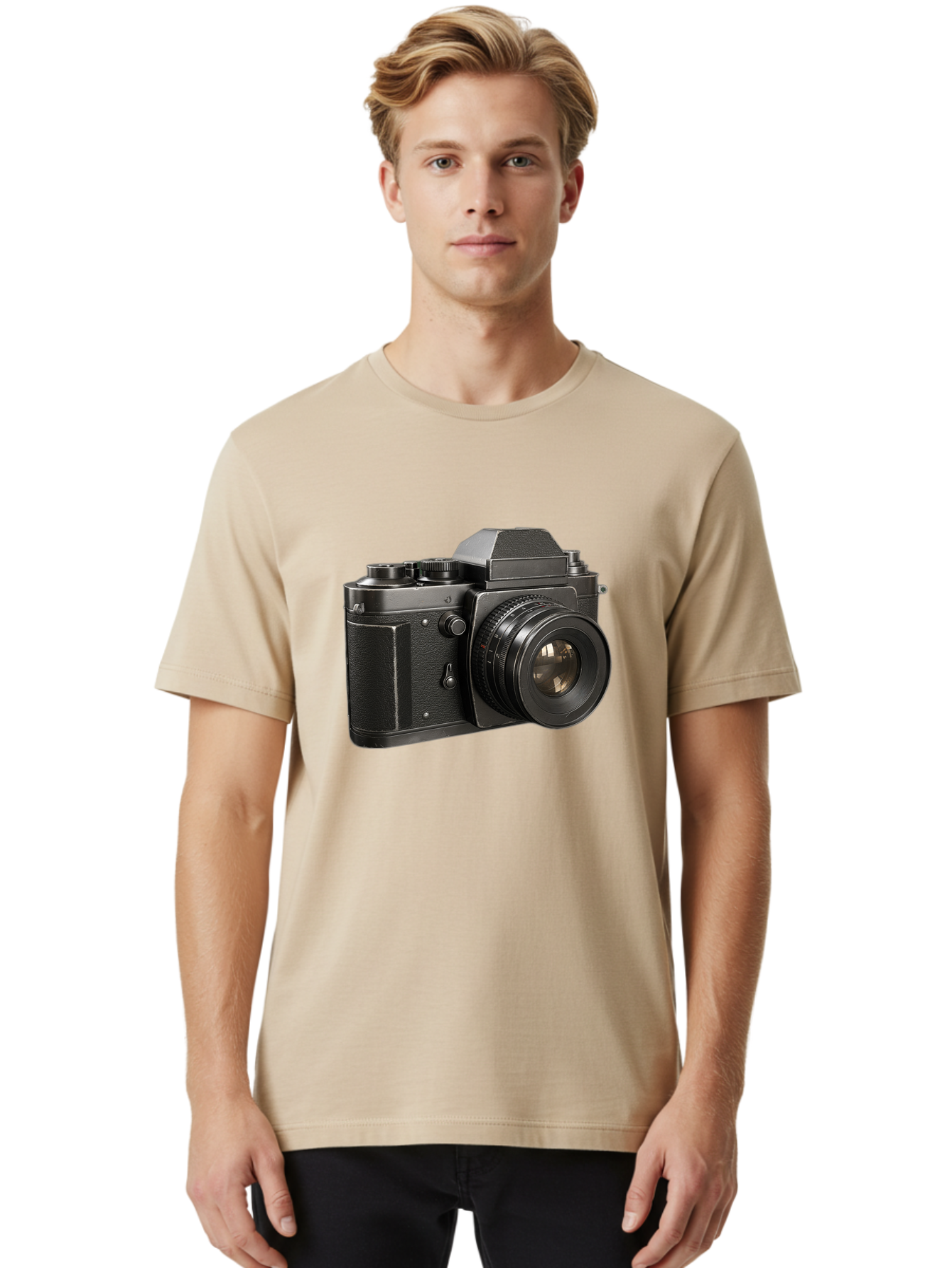 35Mm-Film-Camera Men'S Graphic Tee, 100% Cotton, Comfortable Casual Summer Wear, Machine Washable, Vintage Camera, Retro Photography, Classic Camera Design, Black Camera Body, Camera Lens, Photography Equipment, Analog Camera, Film Camera, Bae346 22