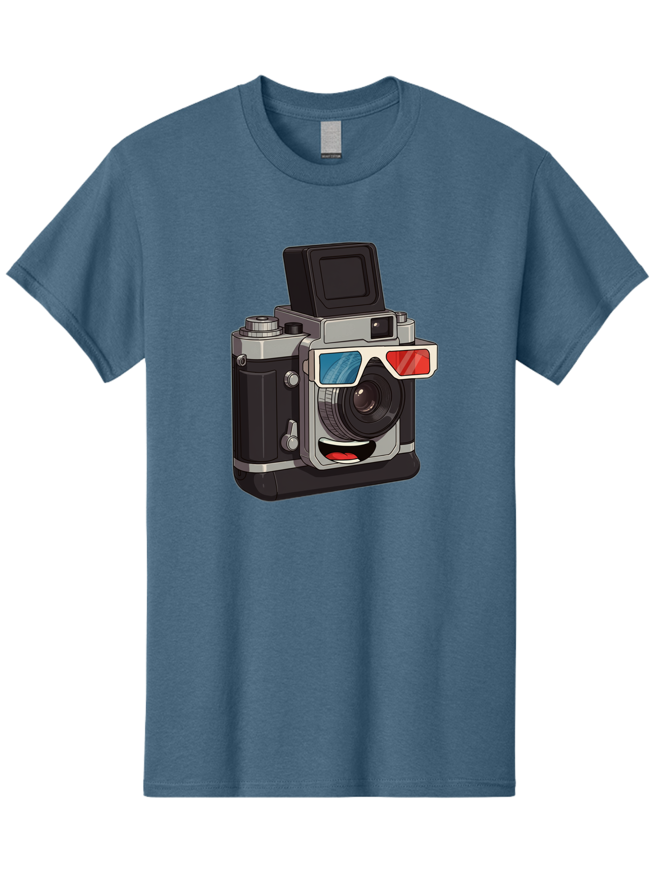 3D-Camera Men'S Graphic Tee, 100% Cotton, Comfortable Casual Summer Wear, Machine Washable, Vintage Camera, 3D Glasses, Retro Style, Cartoon Character, Photography Equipment, Nostalgic Feel, Funky Accessories, Camera Lens Bae347 5