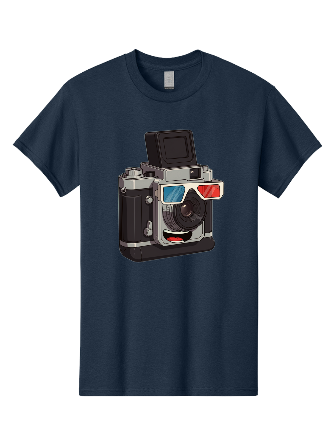 3D-Camera Men'S Graphic Tee, 100% Cotton, Comfortable Casual Summer Wear, Machine Washable, Vintage Camera, 3D Glasses, Retro Style, Cartoon Character, Photography Equipment, Nostalgic Feel, Funky Accessories, Camera Lens Bae347 1