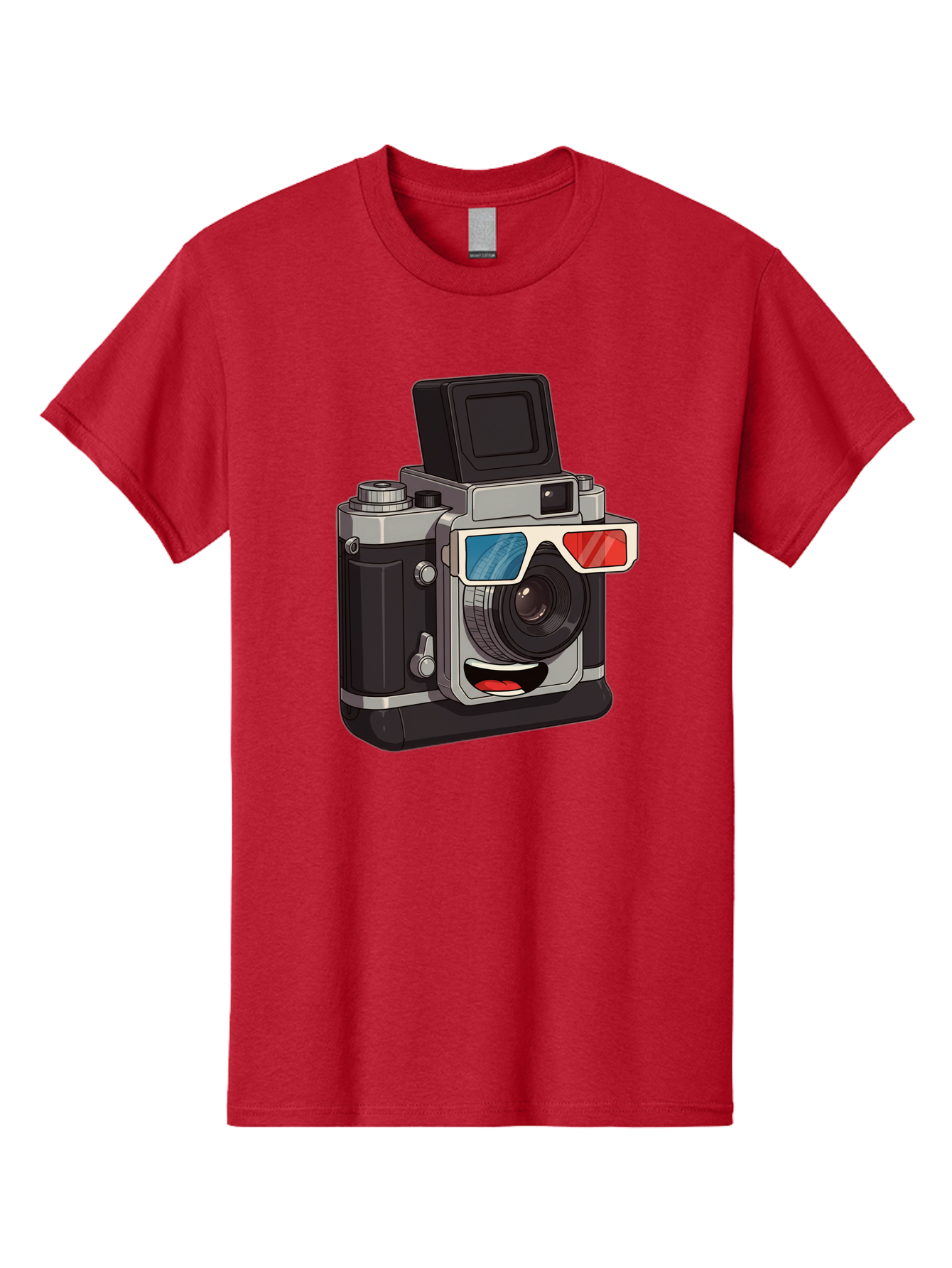 3D-Camera Men'S Graphic Tee, 100% Cotton, Comfortable Casual Summer Wear, Machine Washable, Vintage Camera, 3D Glasses, Retro Style, Cartoon Character, Photography Equipment, Nostalgic Feel, Funky Accessories, Camera Lens Bae347 8