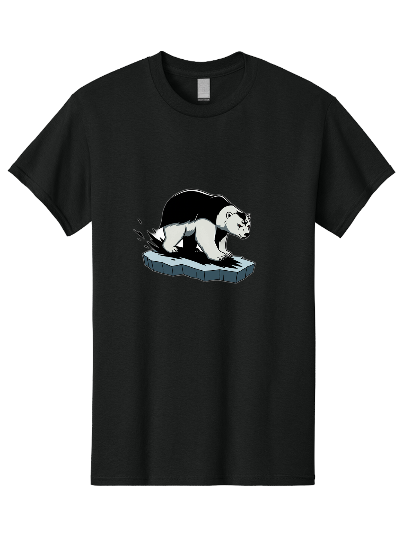 Aggressive-Panda Men'S Graphic Tee, 100% Cotton, Comfortable Casual Summer Wear, Machine Washable, Panda On A Rock, Panda Bear, Black And White, Cartoon Style, Dynamic Movement, Wildlife, Animated Character, Stone Platform Bae349 8
