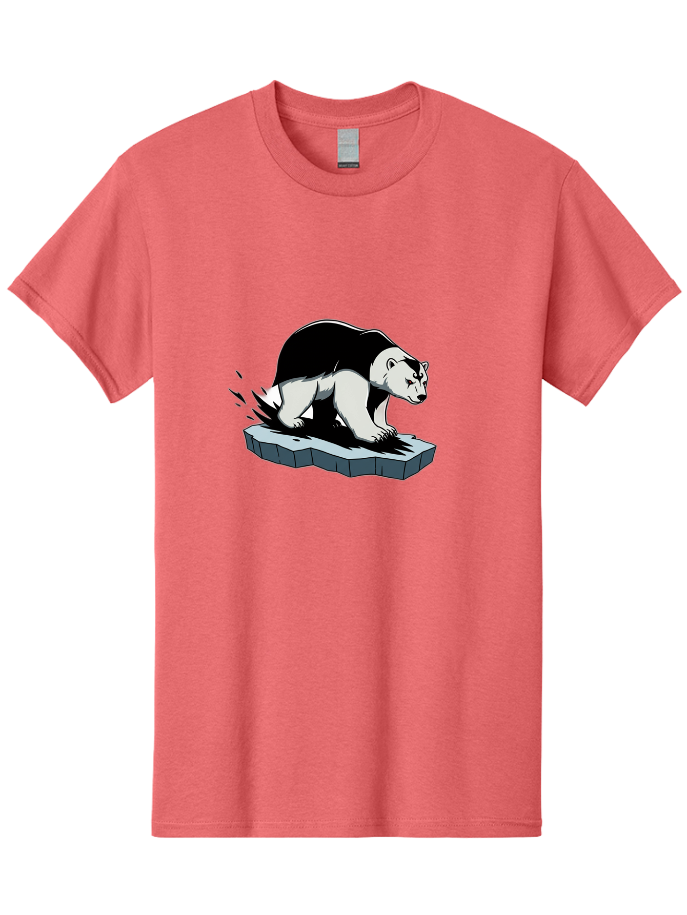 Aggressive-Panda Men'S Graphic Tee, 100% Cotton, Comfortable Casual Summer Wear, Machine Washable, Panda On A Rock, Panda Bear, Black And White, Cartoon Style, Dynamic Movement, Wildlife, Animated Character, Stone Platform Bae349 13