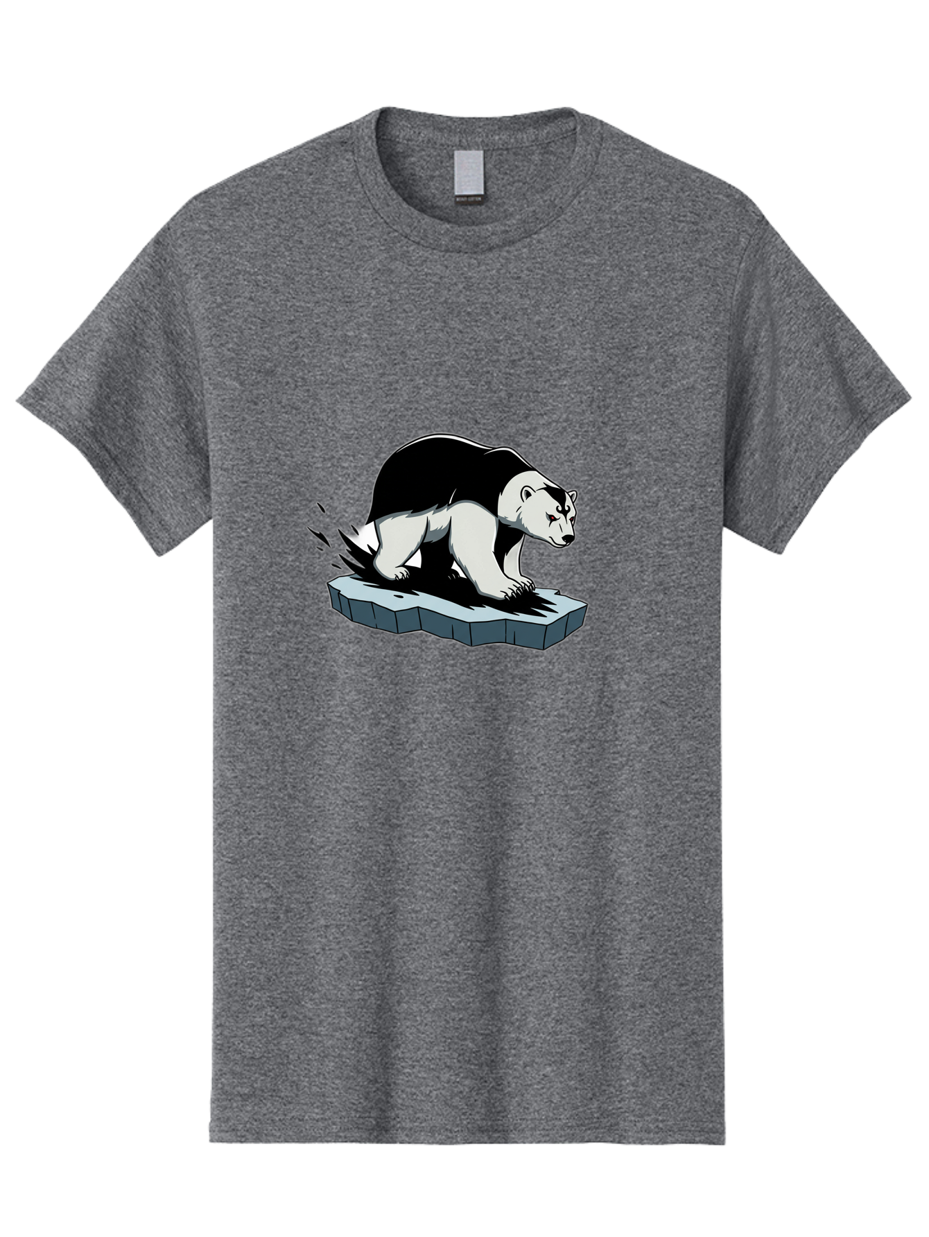 Aggressive-Panda Men'S Graphic Tee, 100% Cotton, Comfortable Casual Summer Wear, Machine Washable, Panda On A Rock, Panda Bear, Black And White, Cartoon Style, Dynamic Movement, Wildlife, Animated Character, Stone Platform Bae349 14