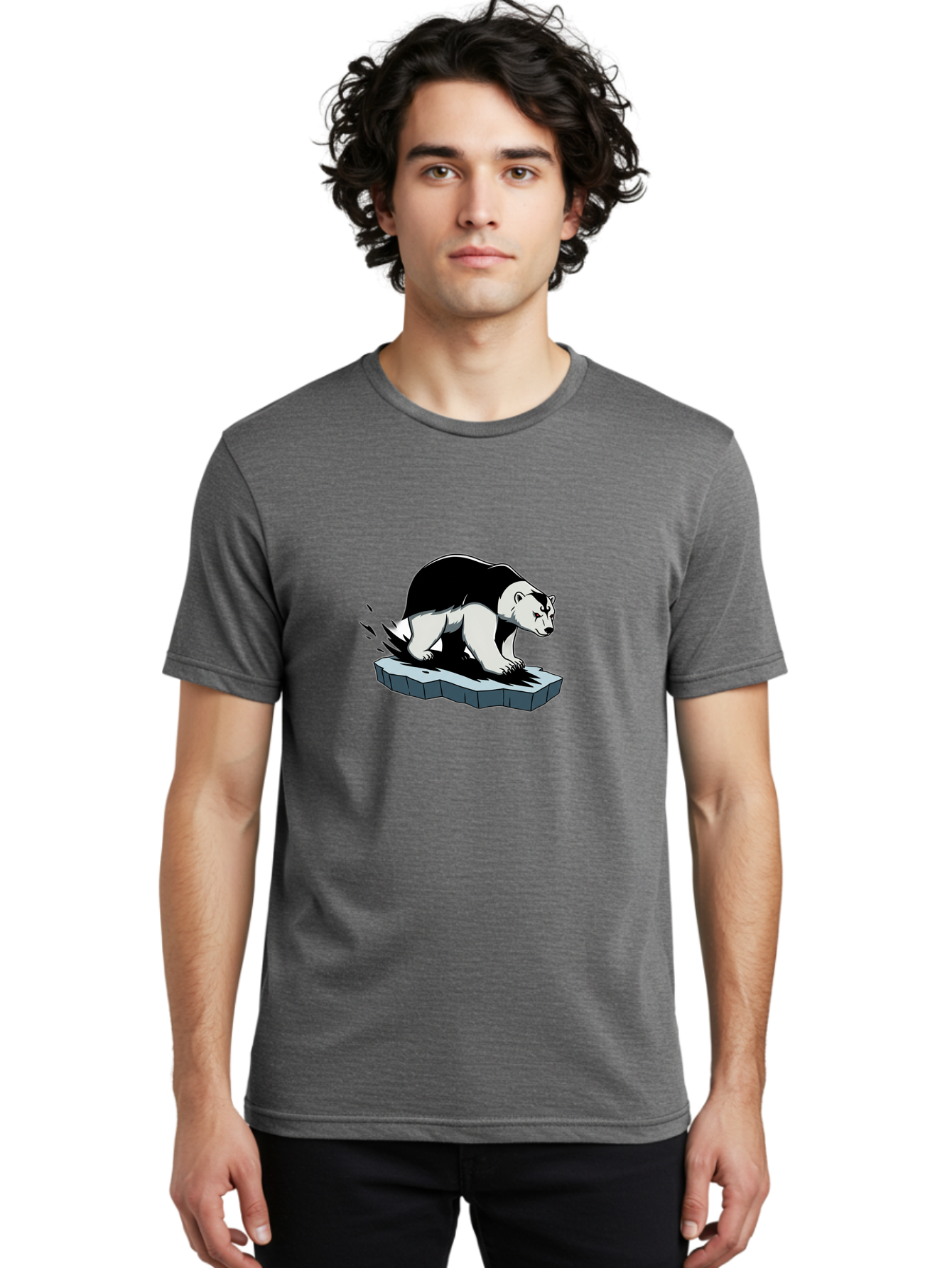 Aggressive-Panda Men'S Graphic Tee, 100% Cotton, Comfortable Casual Summer Wear, Machine Washable, Panda On A Rock, Panda Bear, Black And White, Cartoon Style, Dynamic Movement, Wildlife, Animated Character, Stone Platform Bae349 29