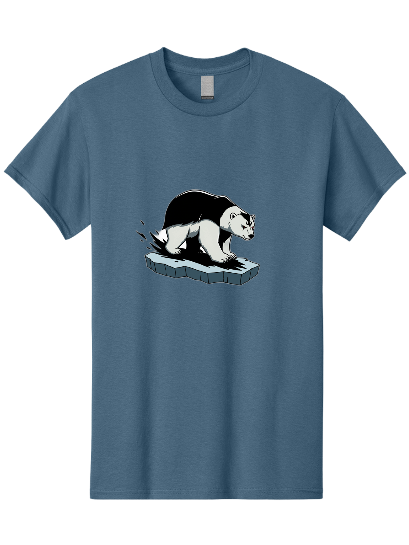 Aggressive-Panda Men'S Graphic Tee, 100% Cotton, Comfortable Casual Summer Wear, Machine Washable, Panda On A Rock, Panda Bear, Black And White, Cartoon Style, Dynamic Movement, Wildlife, Animated Character, Stone Platform Bae349 1