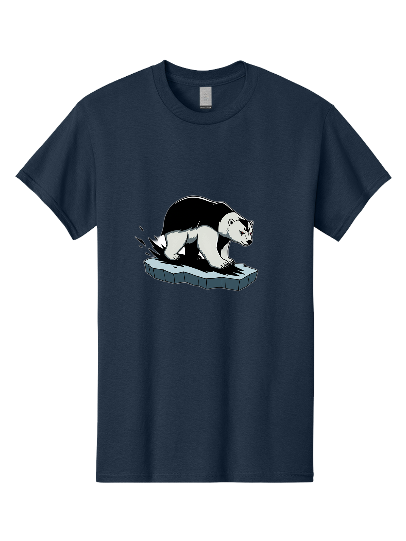 Aggressive-Panda Men'S Graphic Tee, 100% Cotton, Comfortable Casual Summer Wear, Machine Washable, Panda On A Rock, Panda Bear, Black And White, Cartoon Style, Dynamic Movement, Wildlife, Animated Character, Stone Platform Bae349 7