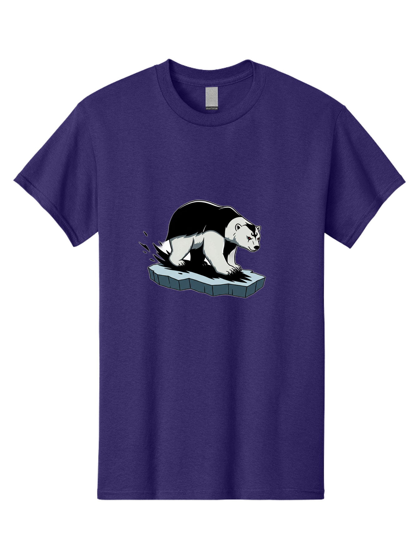 Aggressive-Panda Men'S Graphic Tee, 100% Cotton, Comfortable Casual Summer Wear, Machine Washable, Panda On A Rock, Panda Bear, Black And White, Cartoon Style, Dynamic Movement, Wildlife, Animated Character, Stone Platform Bae349 9