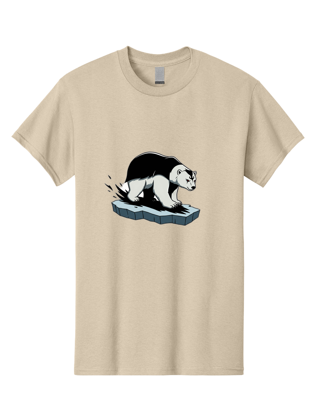 Aggressive-Panda Men'S Graphic Tee, 100% Cotton, Comfortable Casual Summer Wear, Machine Washable, Panda On A Rock, Panda Bear, Black And White, Cartoon Style, Dynamic Movement, Wildlife, Animated Character, Stone Platform Bae349 10