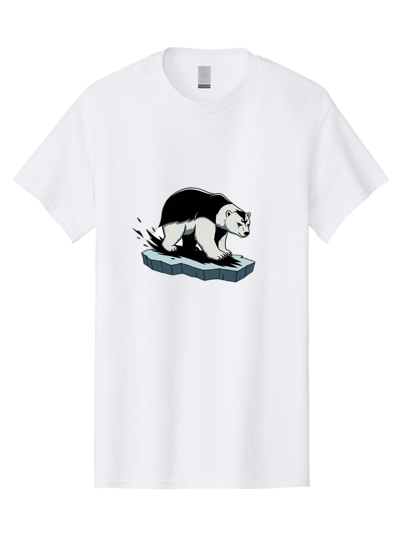 Aggressive-Panda Men'S Graphic Tee, 100% Cotton, Comfortable Casual Summer Wear, Machine Washable, Panda On A Rock, Panda Bear, Black And White, Cartoon Style, Dynamic Movement, Wildlife, Animated Character, Stone Platform Bae349 15