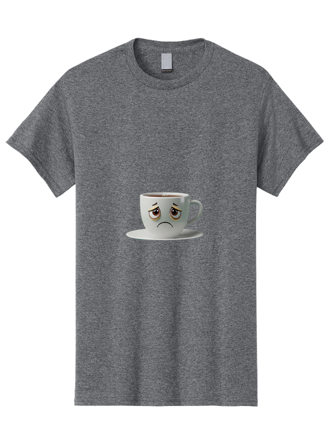 Angry-Coffee-Cup-1 Men'S Graphic Tee, 100% Cotton, Comfortable Casual Summer Wear, Machine Washable, Angry Face On Coffee Cup, Frowning Coffee Mug, Upset Coffee, Displeased Facial Expression, Sad Coffee Cup, Grumpy Coffee Bae350 10