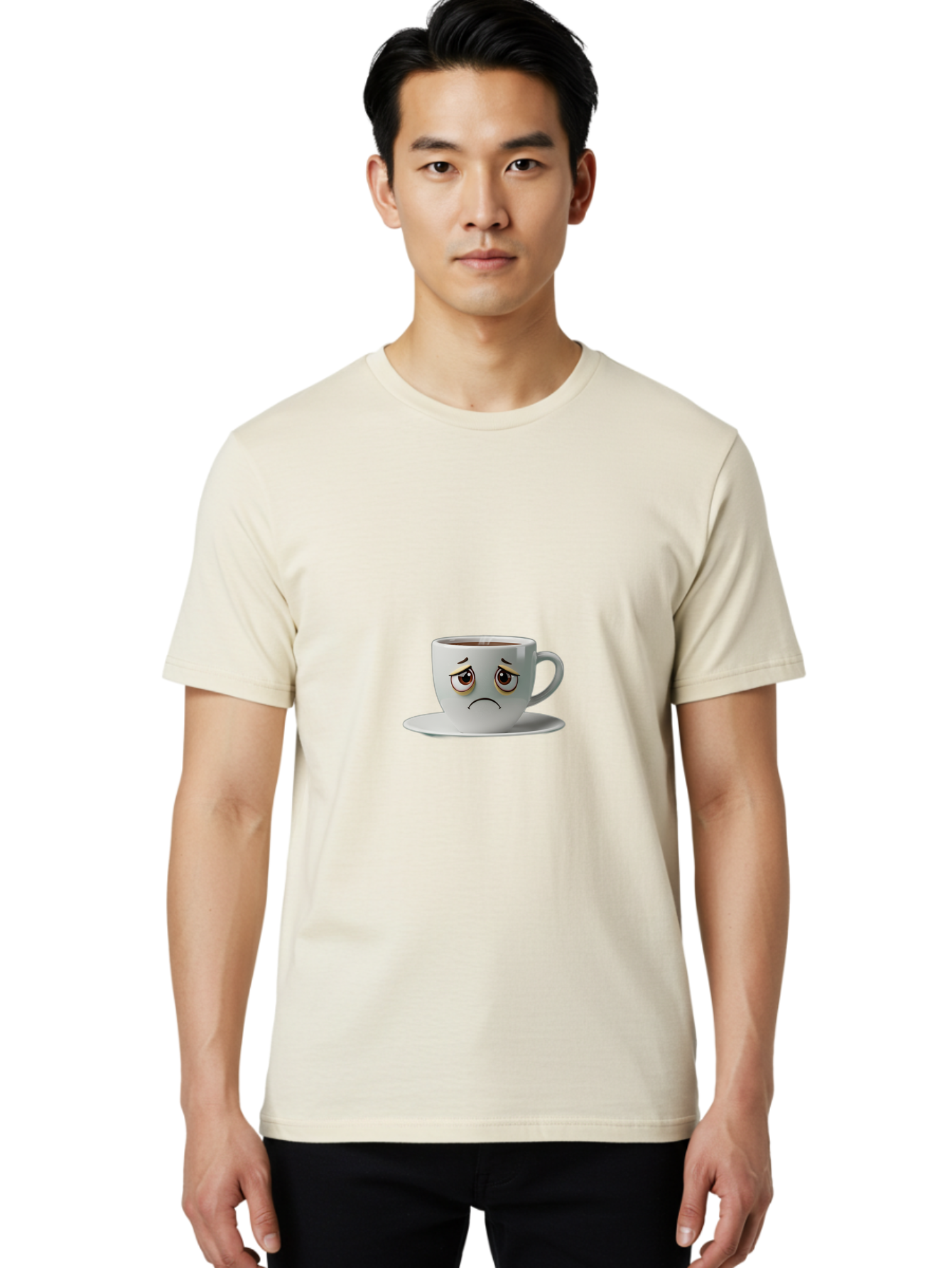 Angry-Coffee-Cup-1 Men'S Graphic Tee, 100% Cotton, Comfortable Casual Summer Wear, Machine Washable, Angry Face On Coffee Cup, Frowning Coffee Mug, Upset Coffee, Displeased Facial Expression, Sad Coffee Cup, Grumpy Coffee Bae350 24
