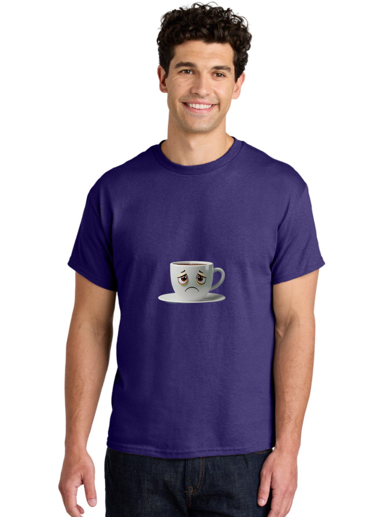 Angry-Coffee-Cup-1 Men'S Graphic Tee, 100% Cotton, Comfortable Casual Summer Wear, Machine Washable, Angry Face On Coffee Cup, Frowning Coffee Mug, Upset Coffee, Displeased Facial Expression, Sad Coffee Cup, Grumpy Coffee Bae350 22